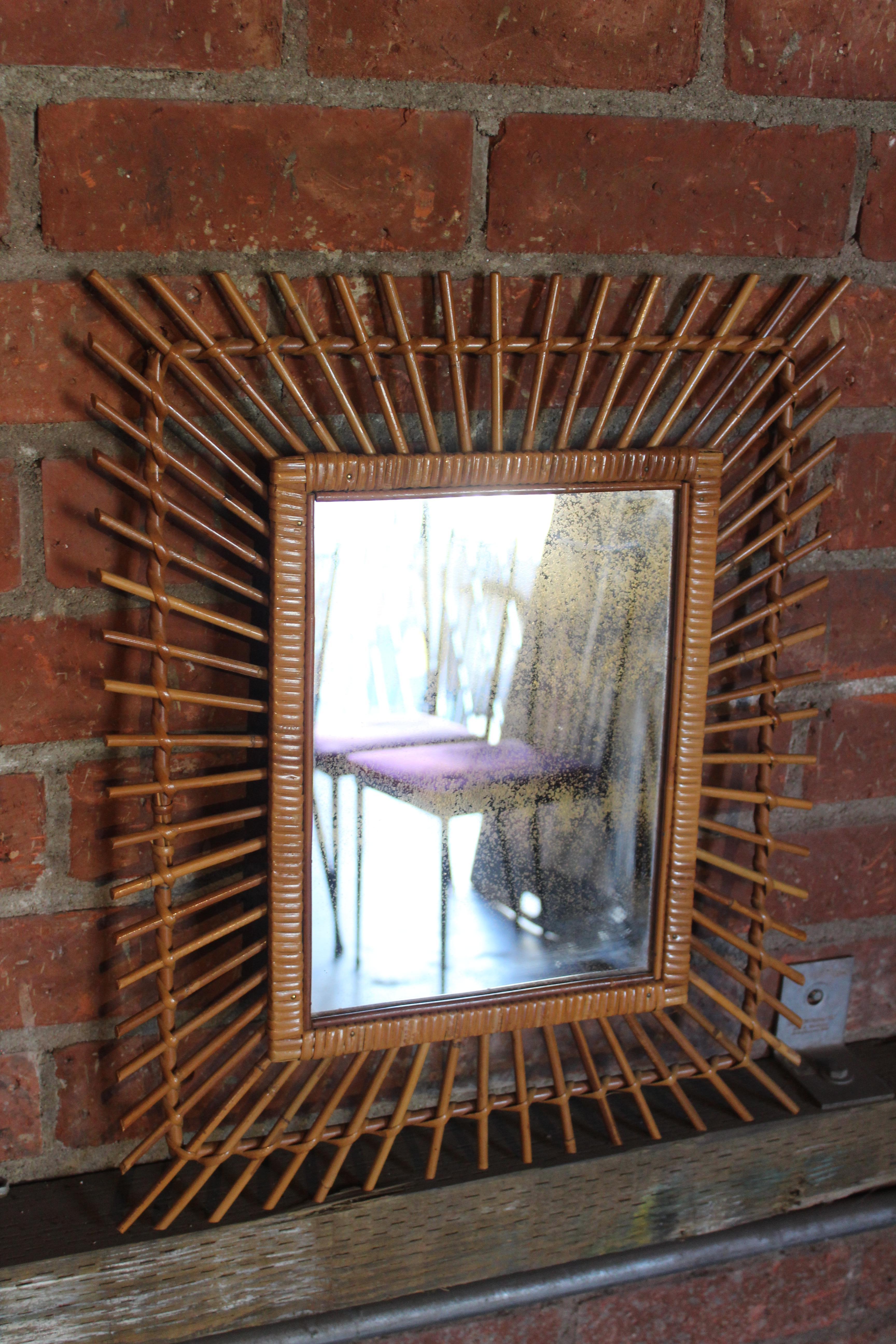 Bamboo and Rattan Mirror, Italy, 1960s at 1stDibs