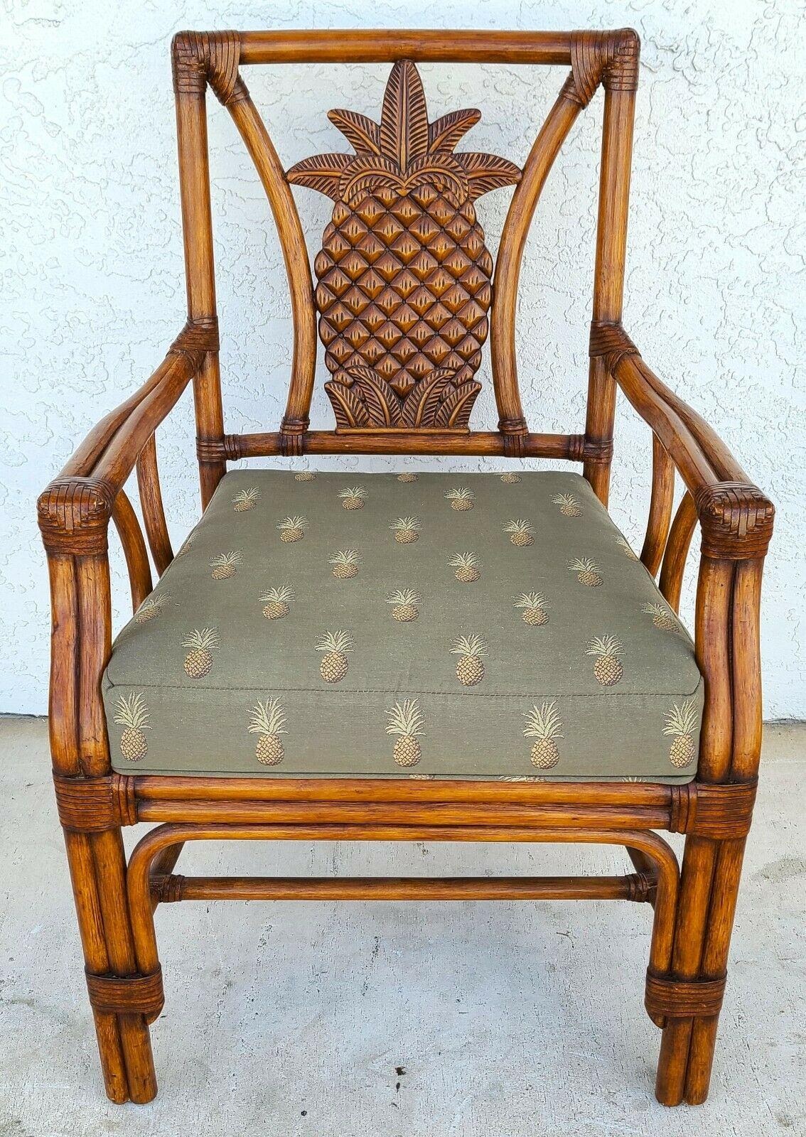 Offering One Of Our Recent Palm Beach Estate Fine Furniture Acquisitions Of A Bamboo Rattan Pineapple Dining Accent Desk Armchair by PALECEK 

This listing and price are for the chair shown in the first 9 photos only. We have many other Palecek
