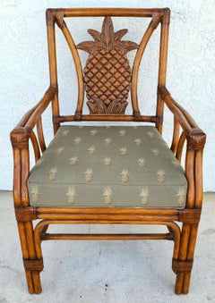 Bamboo Rattan Pineapple Dining Accent Desk Armchair by Palecek