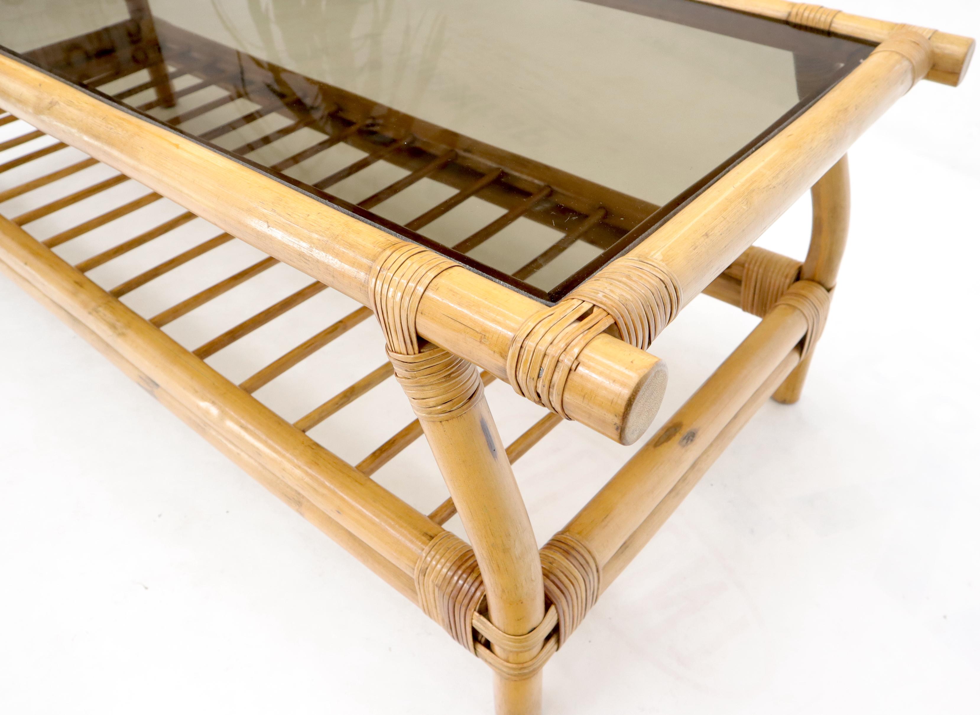 bamboo coffee table with glass top