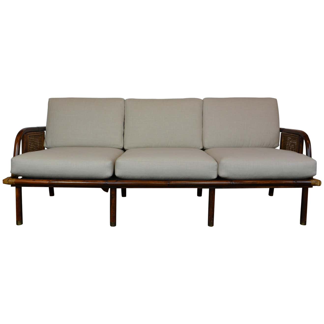 Bamboo Rattan Sofa by Ficks Reed, circa 1950 at 1stDibs