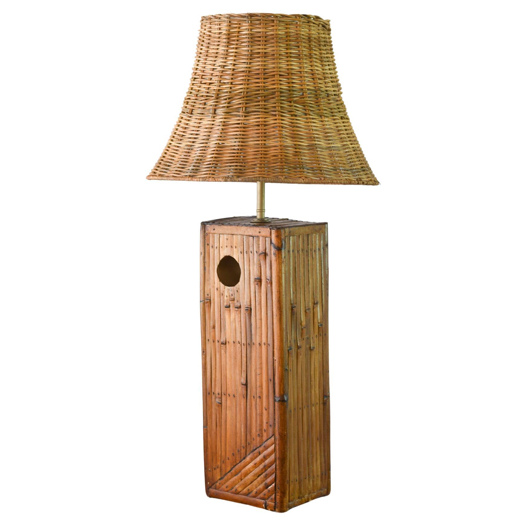 Lampade da tavolo in rattan di bambù in stile coloniale in vendita