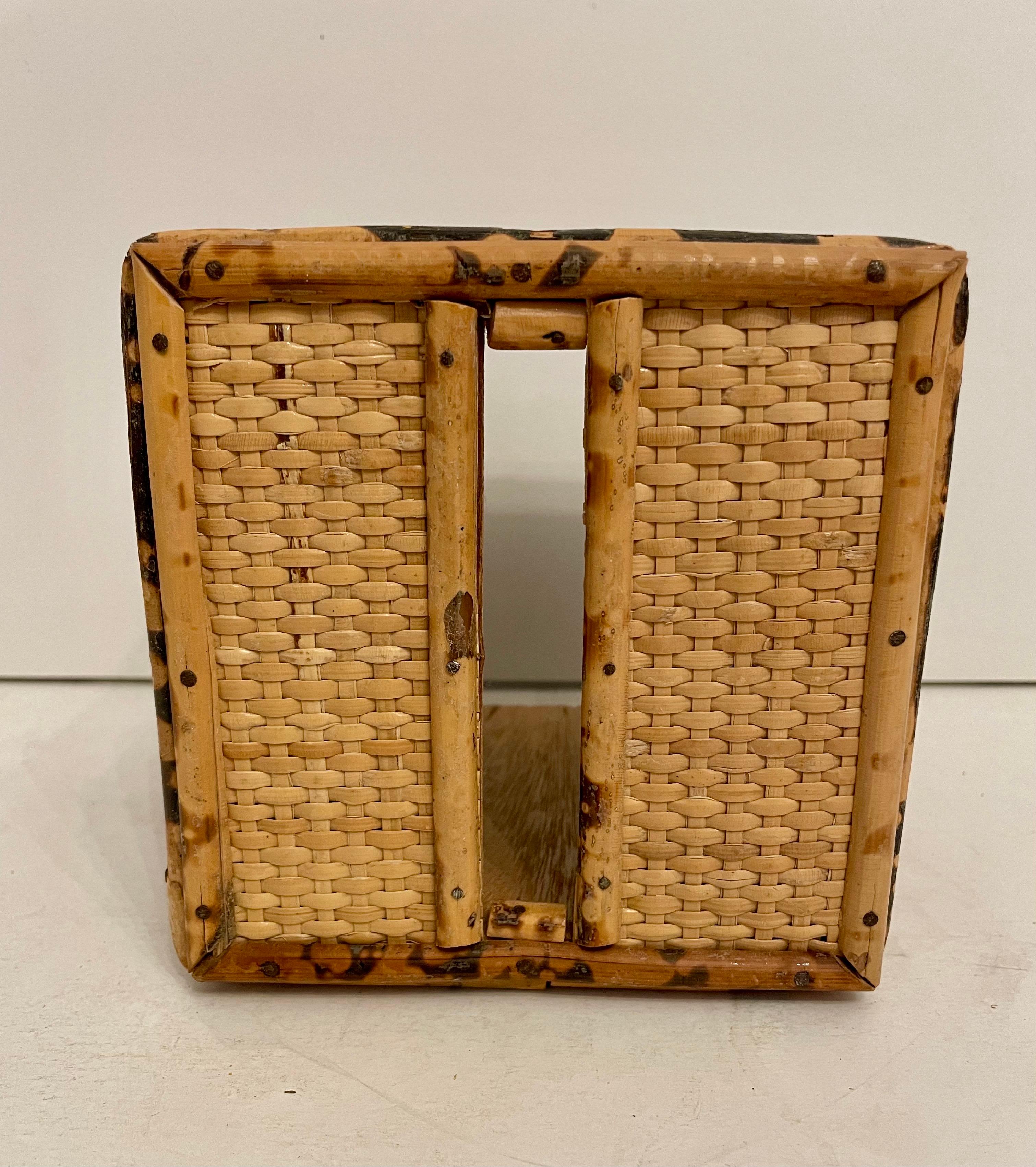 Bambù Bamboo Rattan Tissue Box Cover Holder in vendita