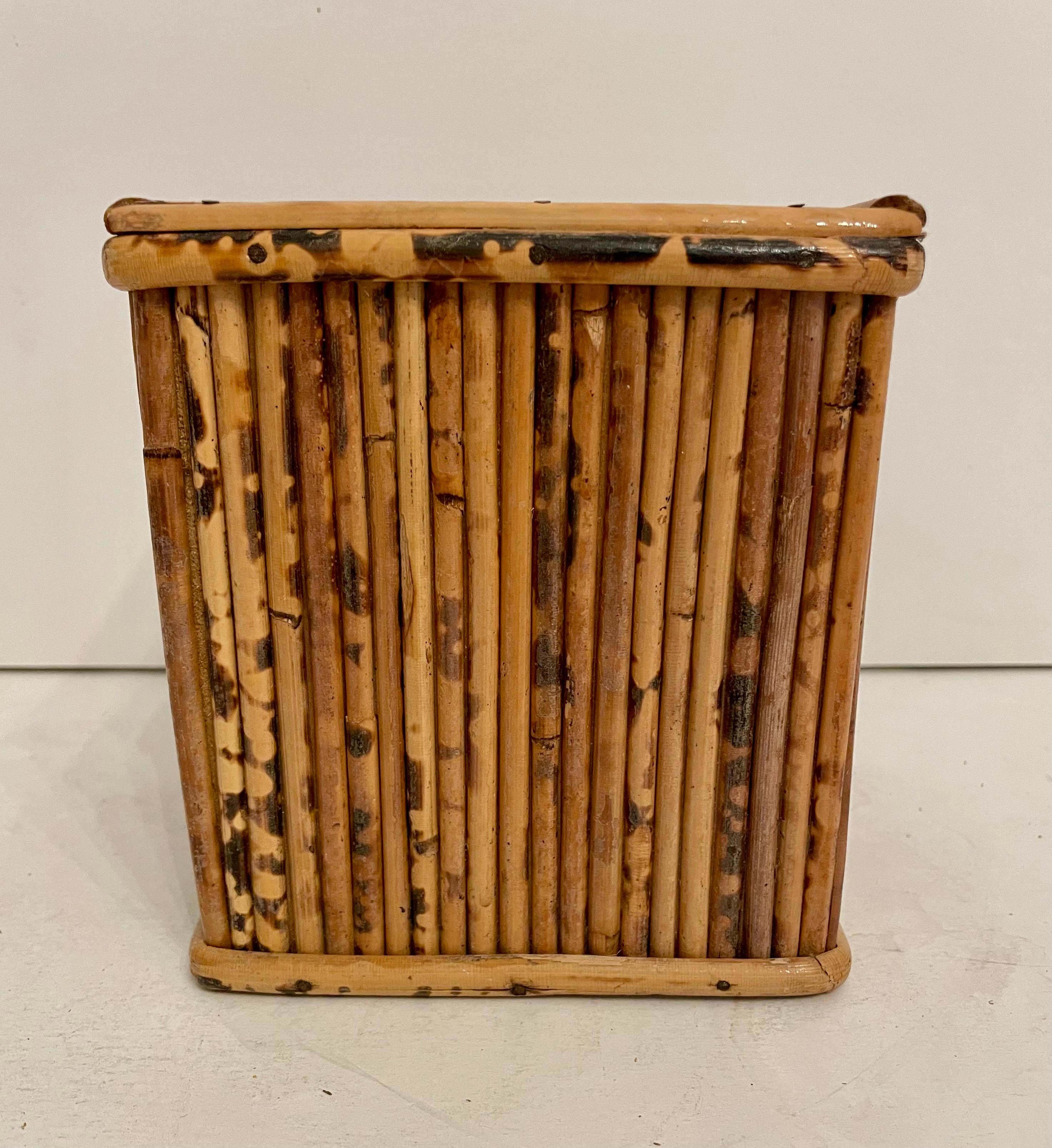 Bamboo Rattan Tissue Box Cover Holder in vendita 1