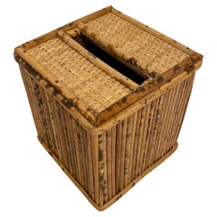 Bamboo Rattan Tissue Box Cover Holder