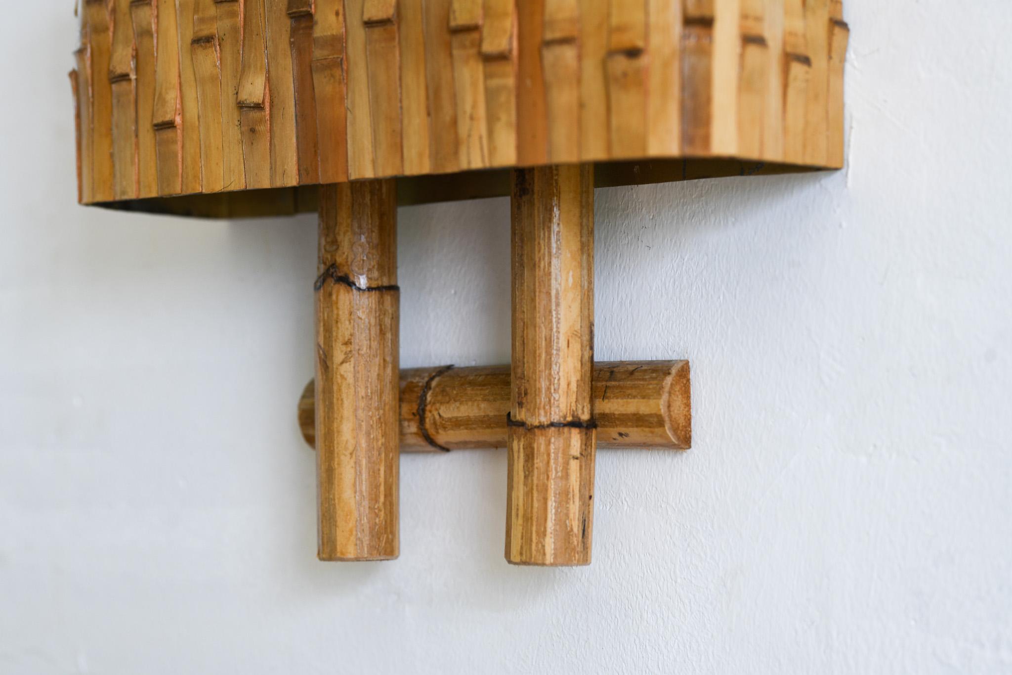Lampe murale en bambou et rotin, mi-siècle moderne Bon état - En vente à Oxford, GB