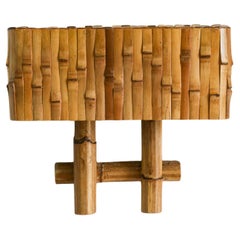 Downward Bamboo Rattan Wall Lamp Mid-Century Modern