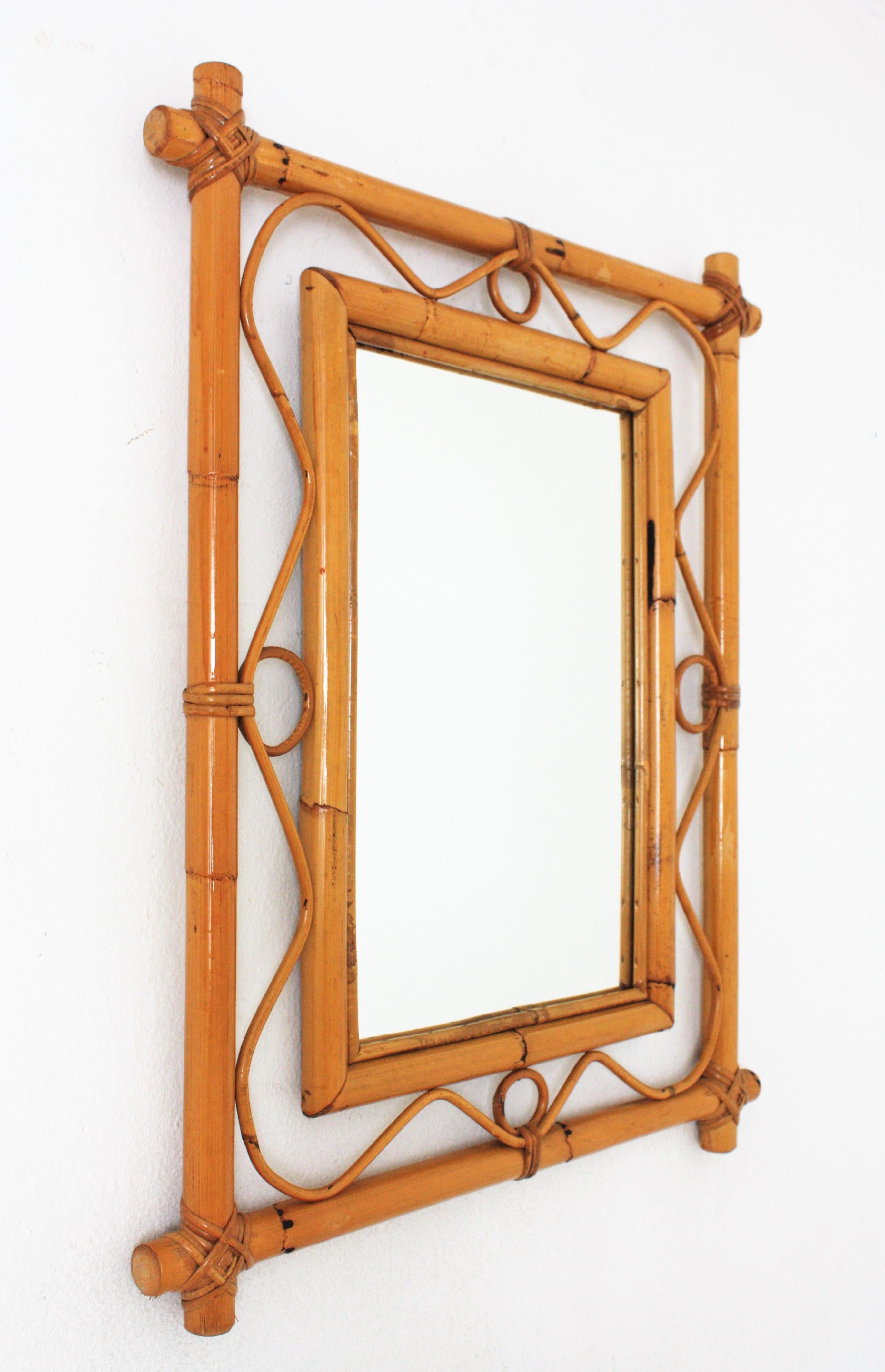 bamboo mirror vintage