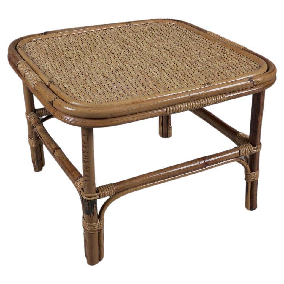 American 1960s Rattan Rectangular Coffee Table at 1stDibs