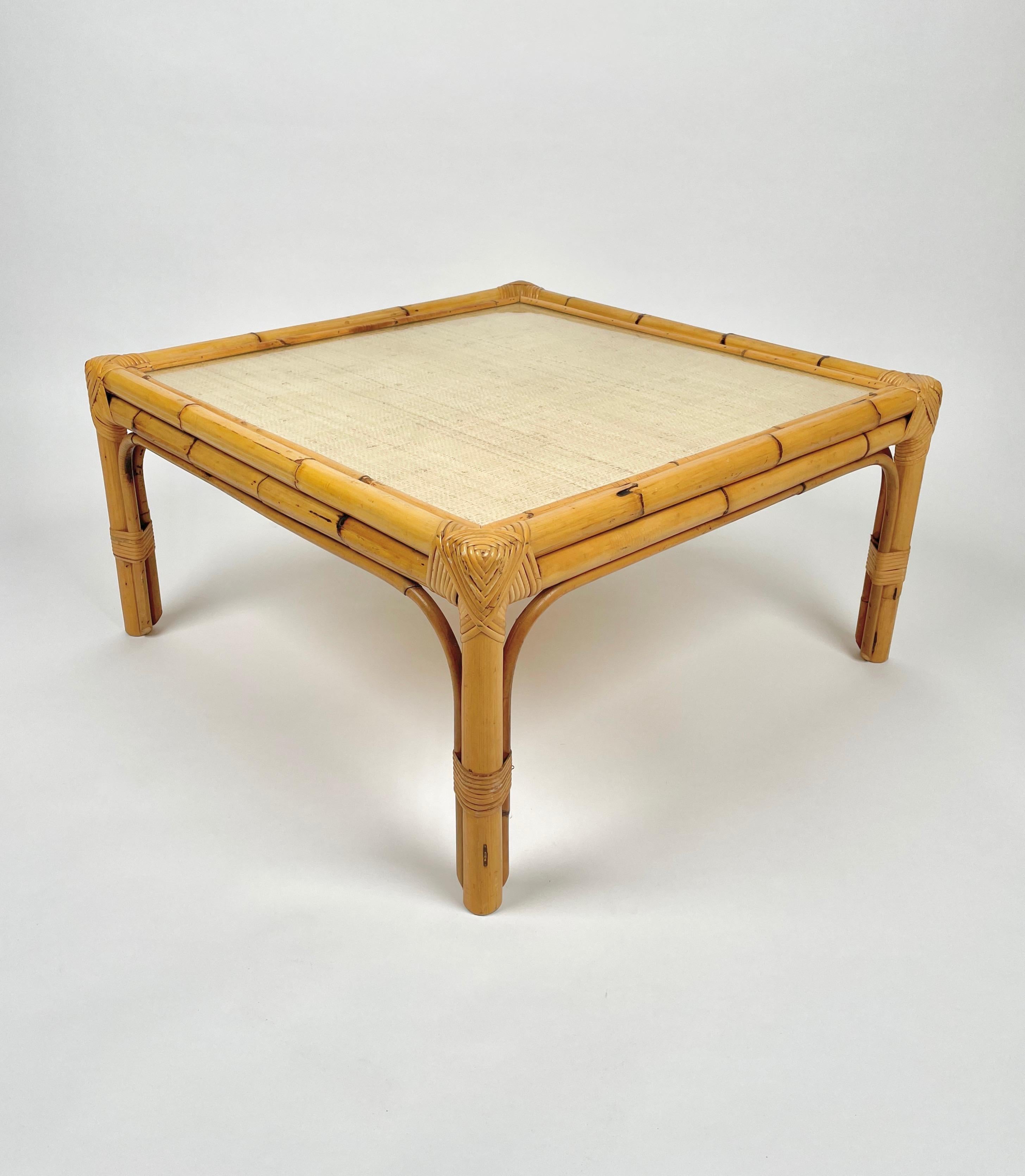bamboo wicker coffee table