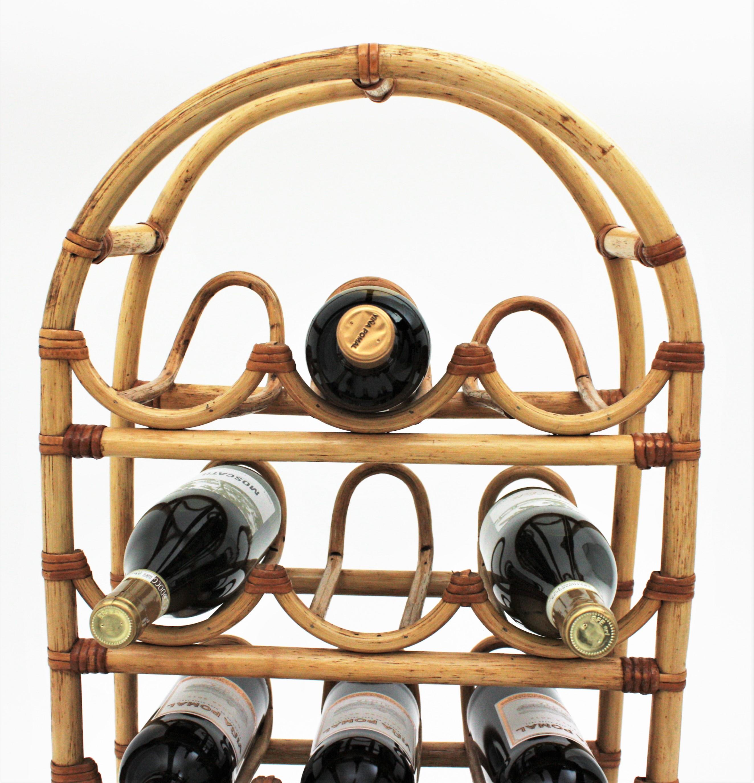 Rattan Bamboo Bottle Rack / Stand For Sale 1