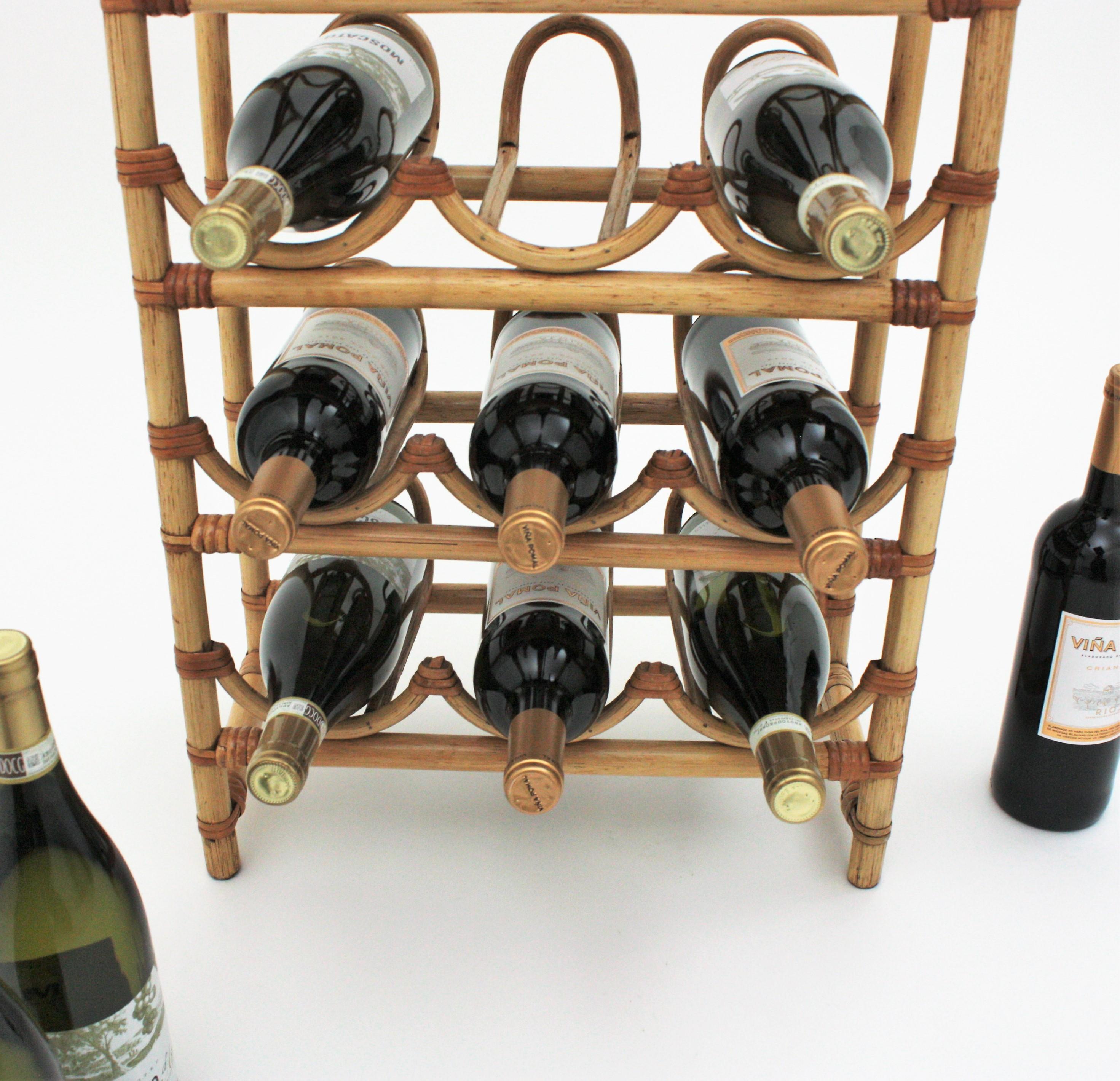Rattan Bamboo Bottle Rack / Stand For Sale 2