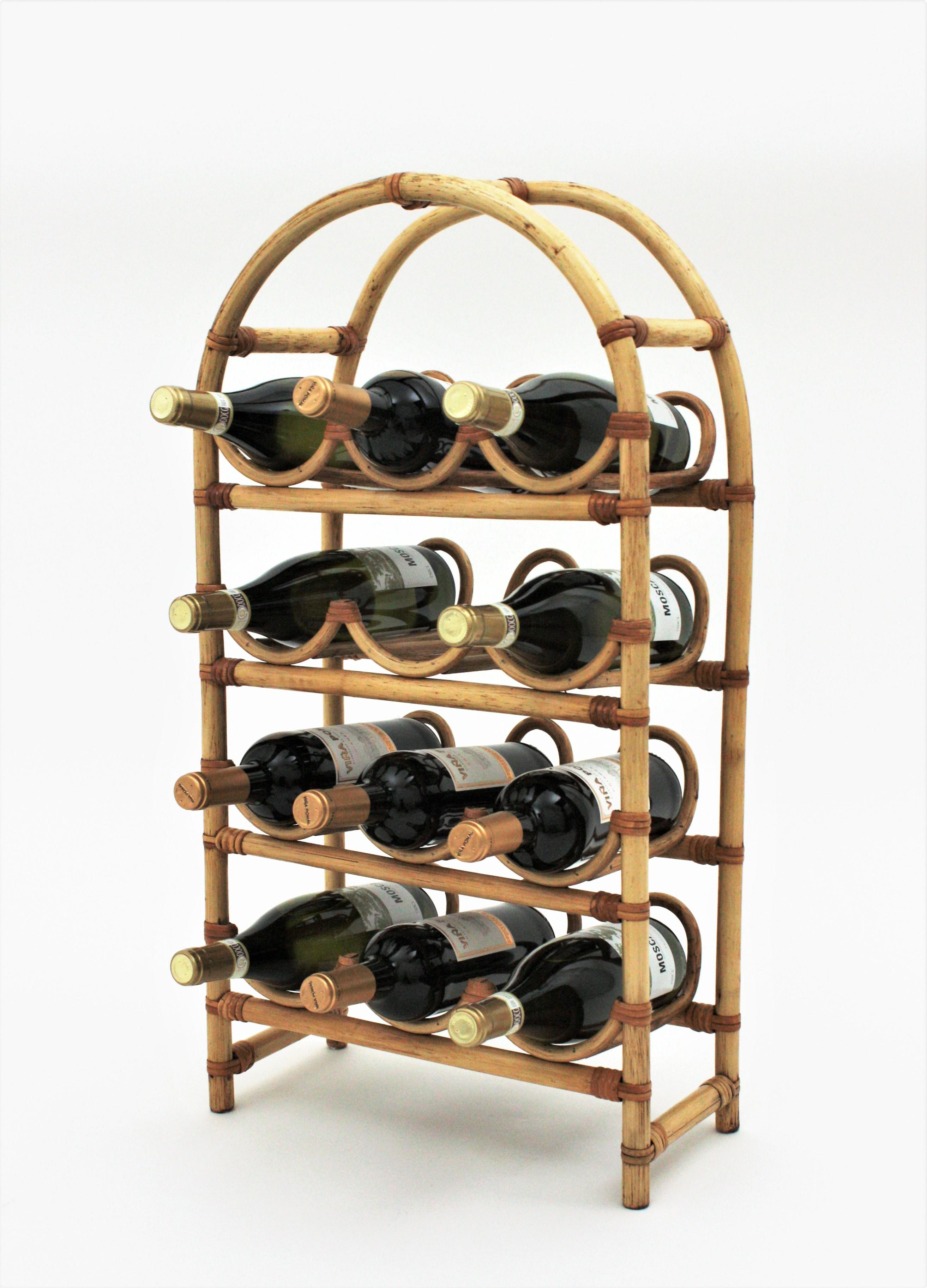 wicker wine rack