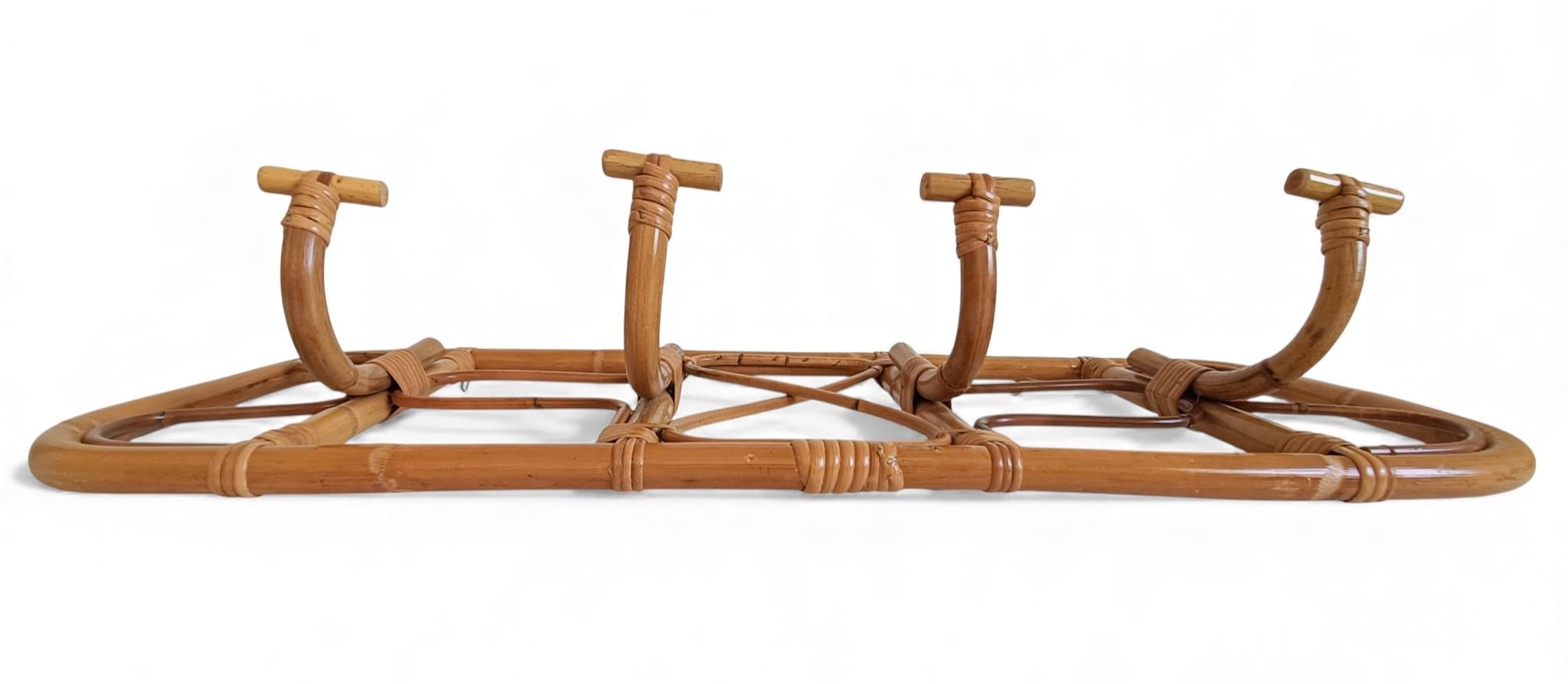 Perchero XL de bambú y ratán - Estilo Riviera Francesa de mediados de siglo, Italia, años 60 en venta 5