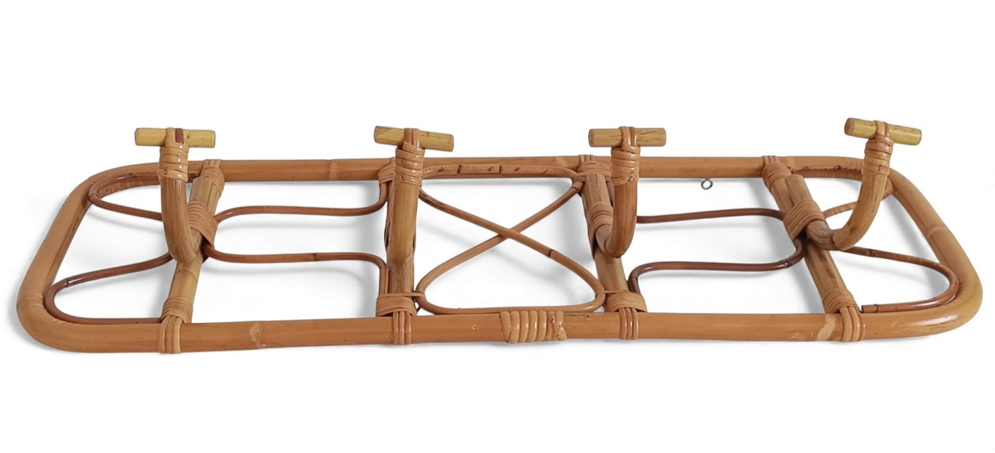 Perchero XL de bambú y ratán - Estilo Riviera Francesa de mediados de siglo, Italia, años 60 en venta 6