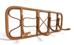 Porte-manteau XL en bambou et rotin - Style Riviera française du milieu du siècle, Italie, années 1960