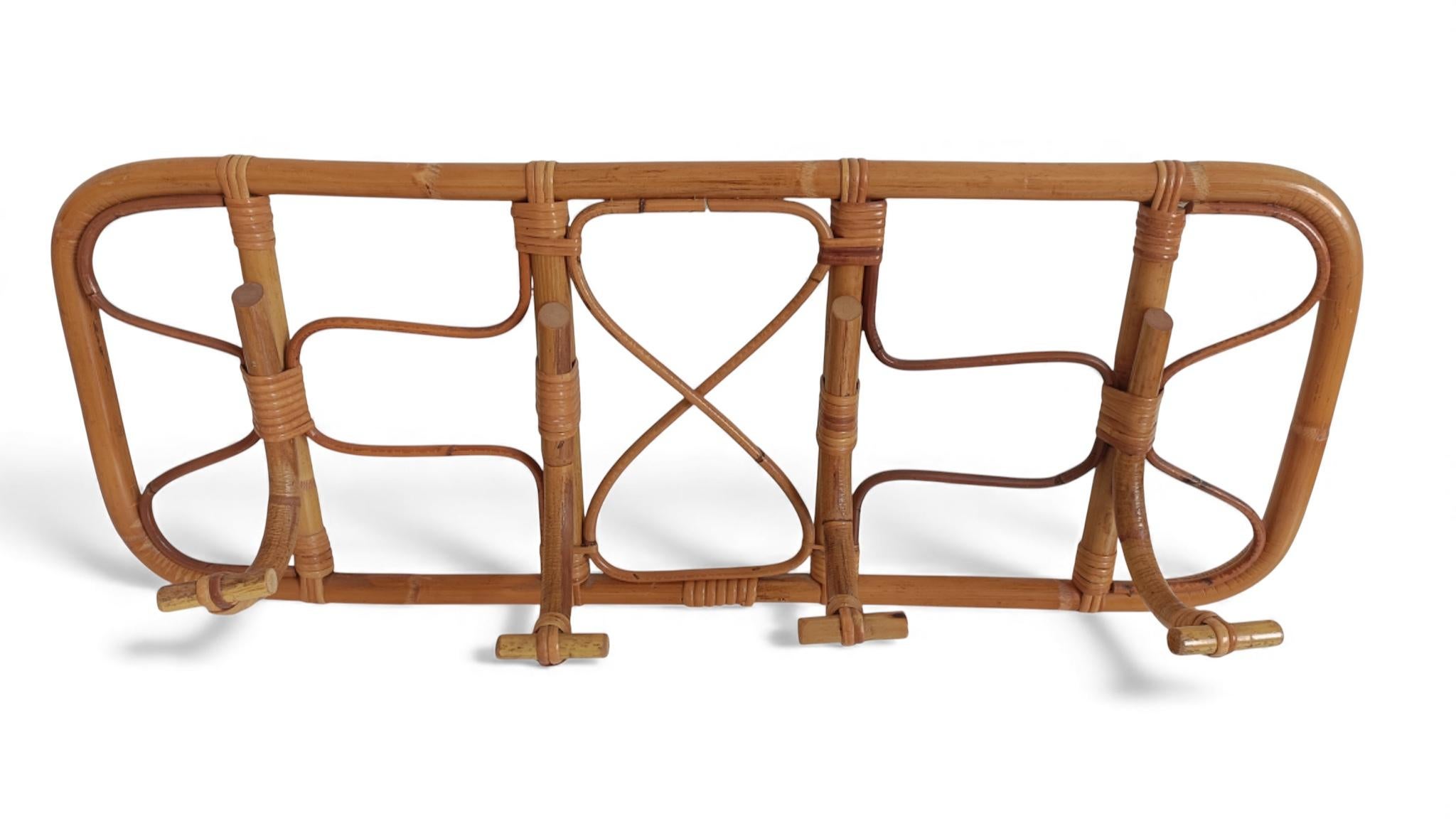 Perchero XL de bambú y ratán - Estilo Riviera Francesa de mediados de siglo, Italia, años 60 Moderno de mediados de siglo en venta