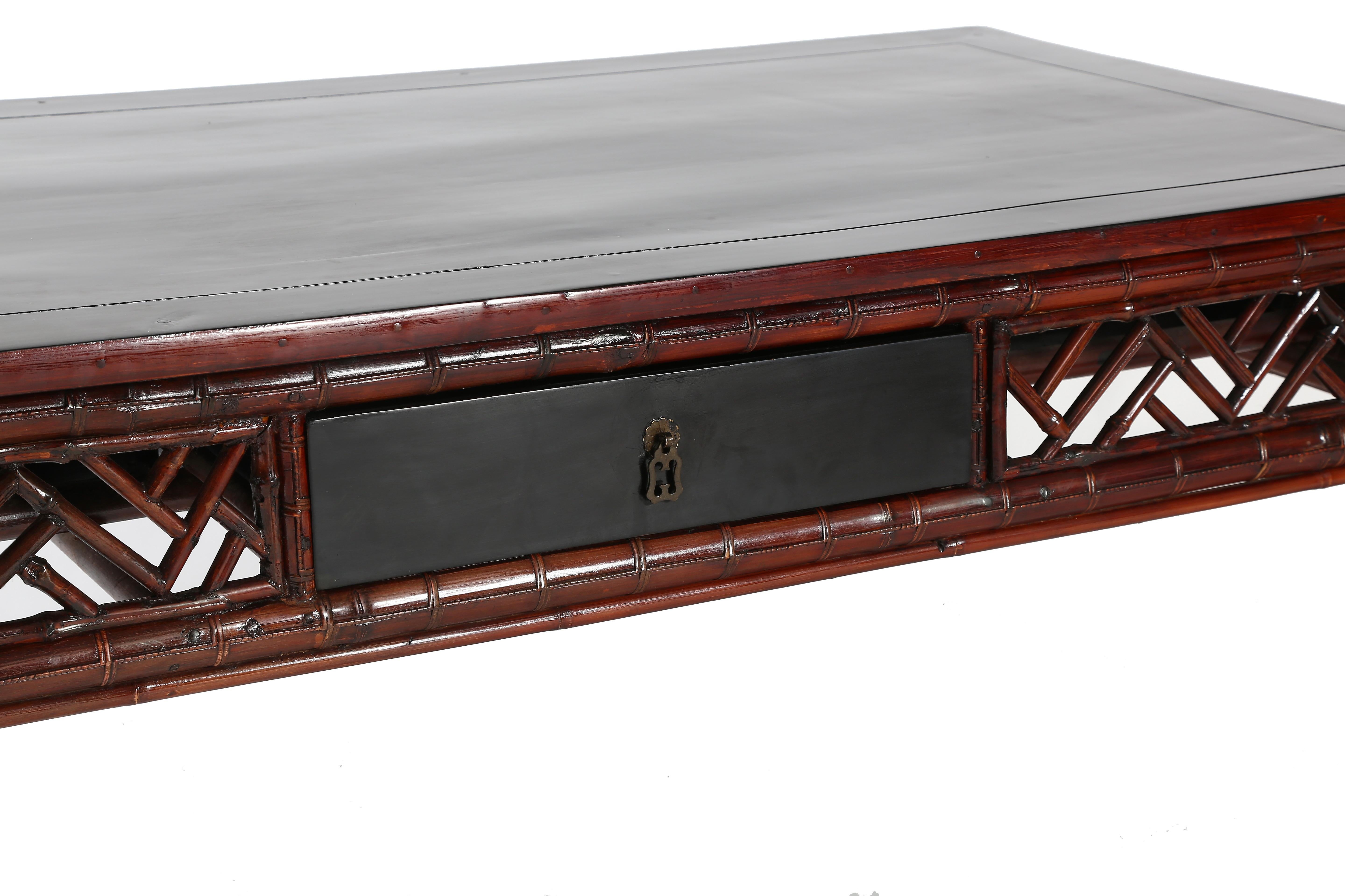 Chinese Bamboo Rectangular Coffee Table, Low K'ang Table