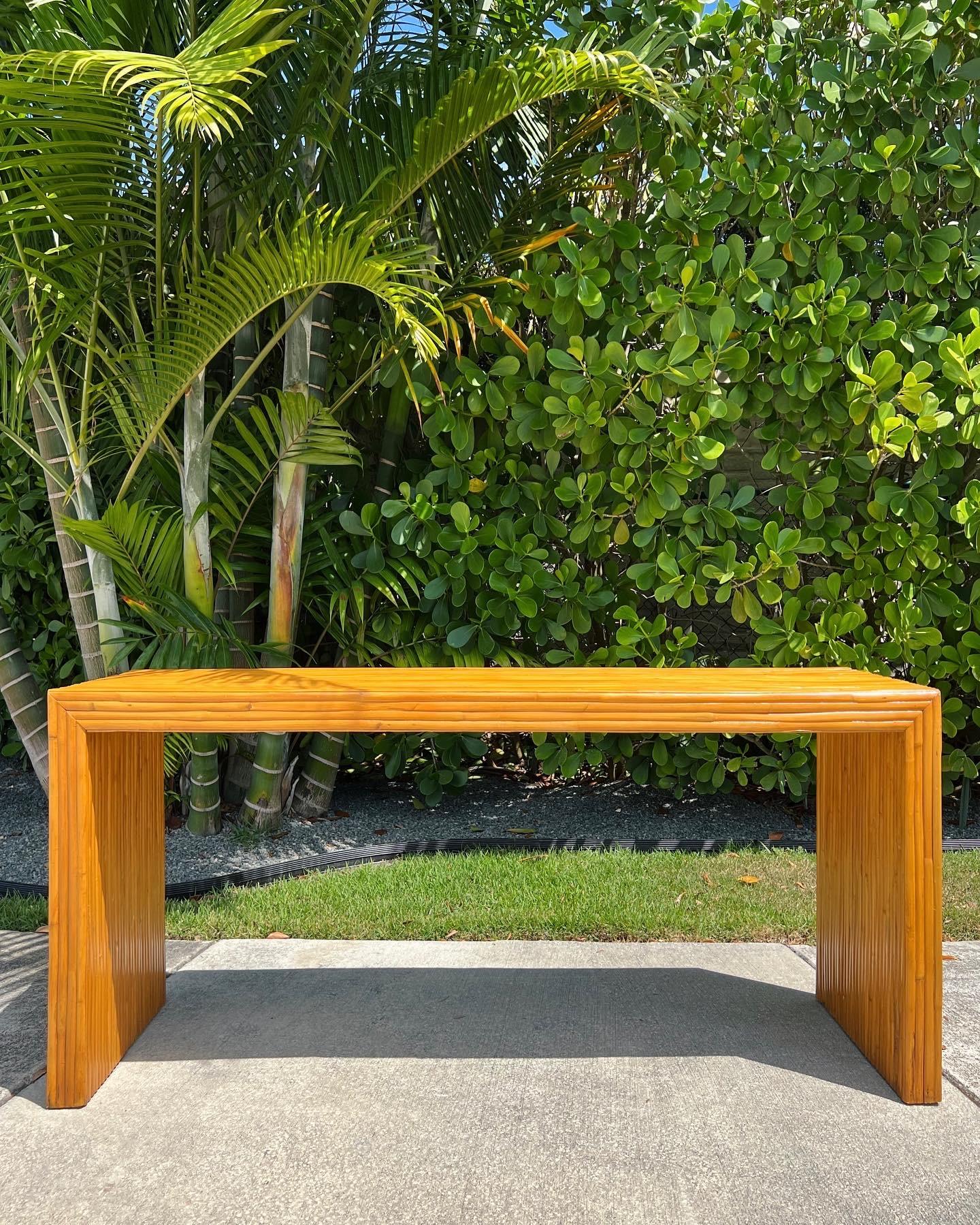 Unknown Bamboo Reed Console Table For Sale