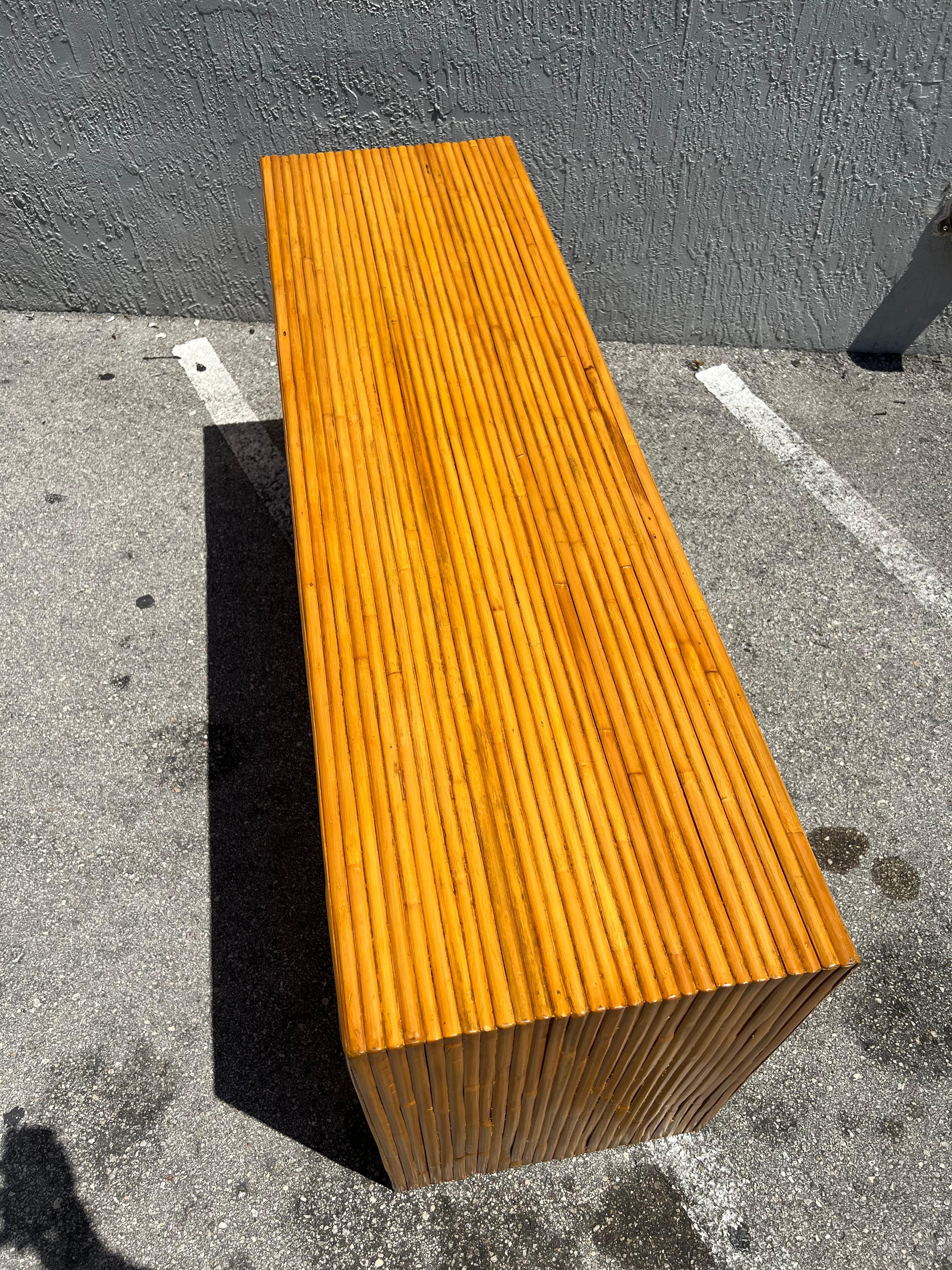 Bamboo Reed Console Table In Excellent Condition For Sale In Miami, FL