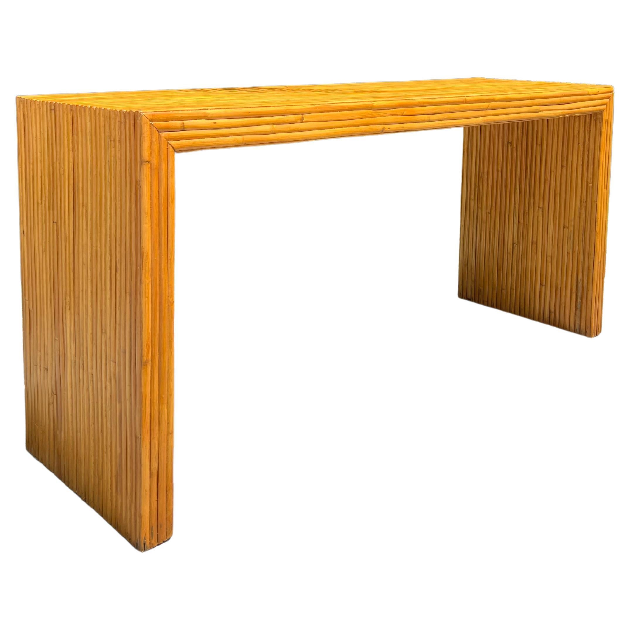 Table console en roseau de bambou