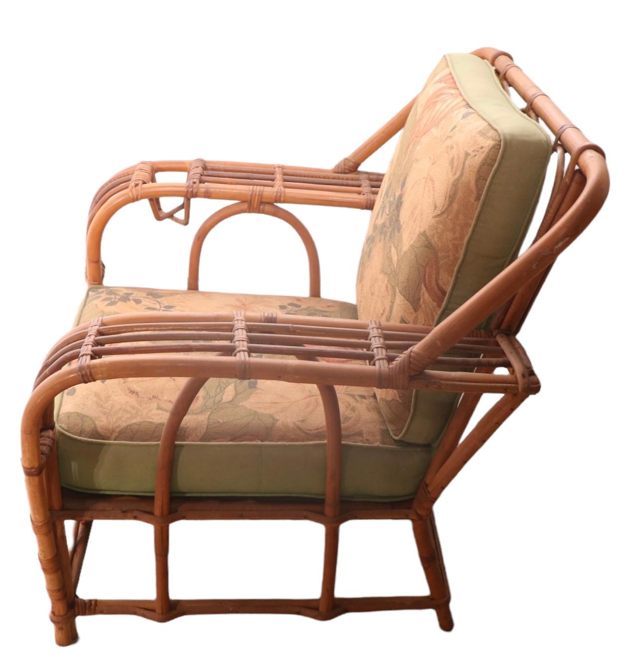Bamboo Reed Lounge Chair with Drink Holder in Arm by Superior Reed and Rattan Co 3