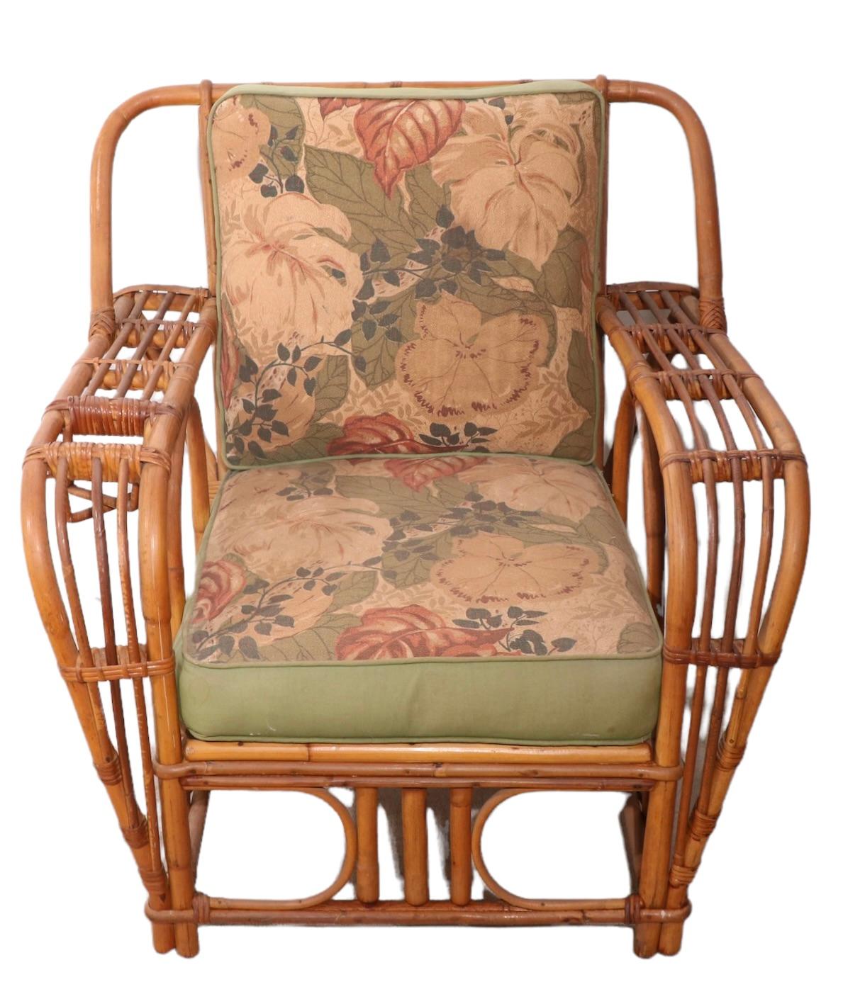 Bamboo Reed Lounge Chair with Drink Holder in Arm by Superior Reed and Rattan Co 4