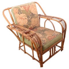Bamboo Reed Lounge Chair with Drink Holder in Arm by Superior Reed and Rattan Co