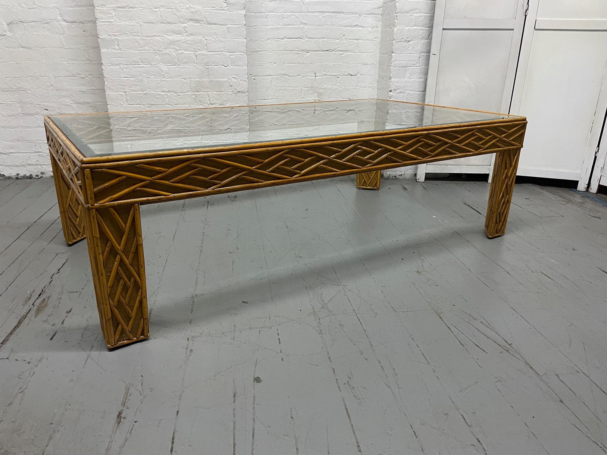Table basse en verre Bambou & Reitan Bon état - En vente à New York, NY