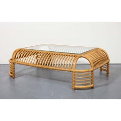 Tavolino da caffè "Rib" in bambù di Henry Olko, 1979