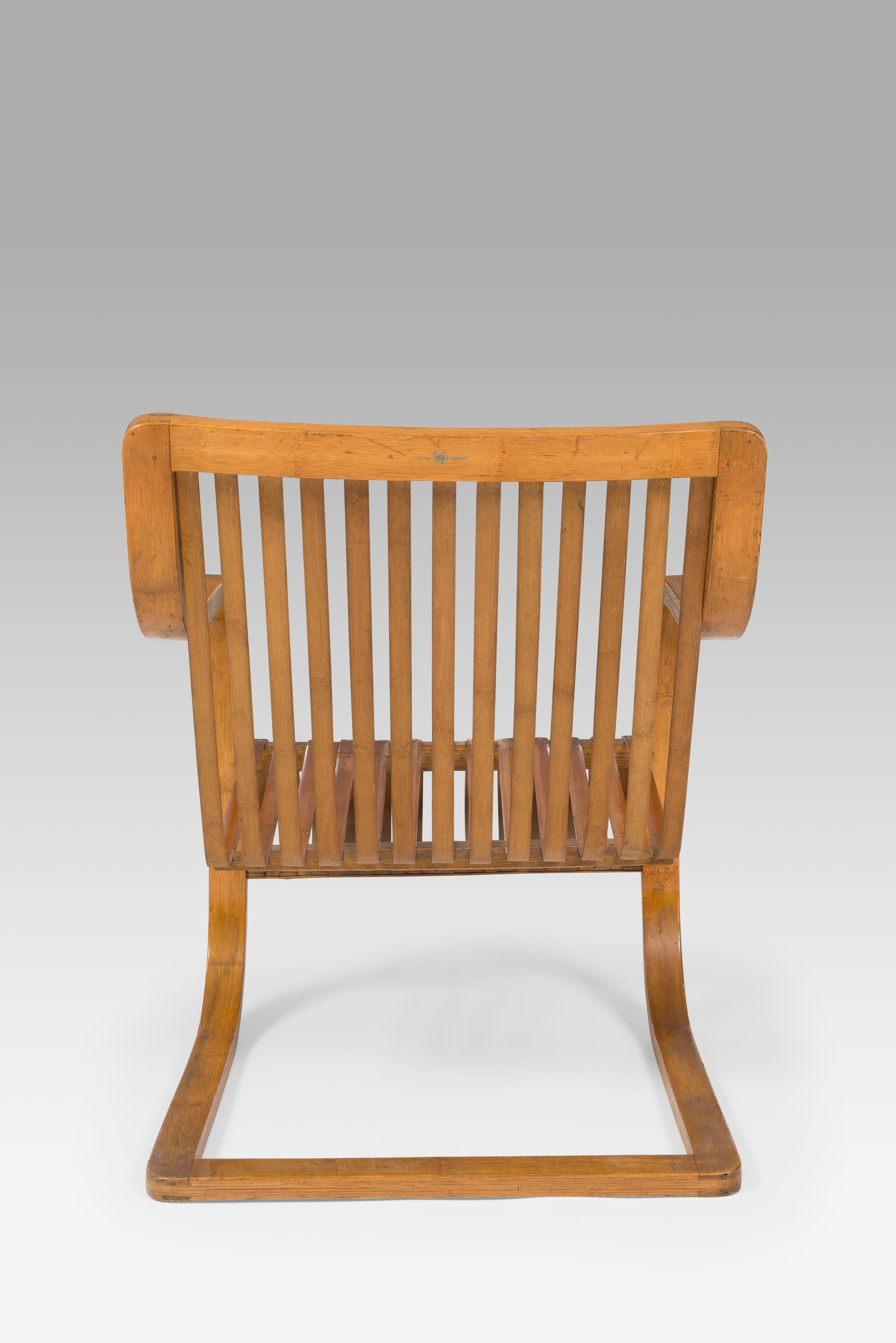 Art Deco Bamboo Rocking Chair by Ubunji Kidokoro For Sale