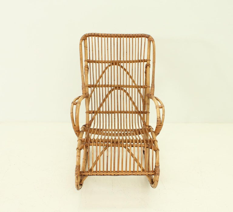 Bamboo Rocking Chair, Spain, 1960's For Sale at 1stDibs bamboo