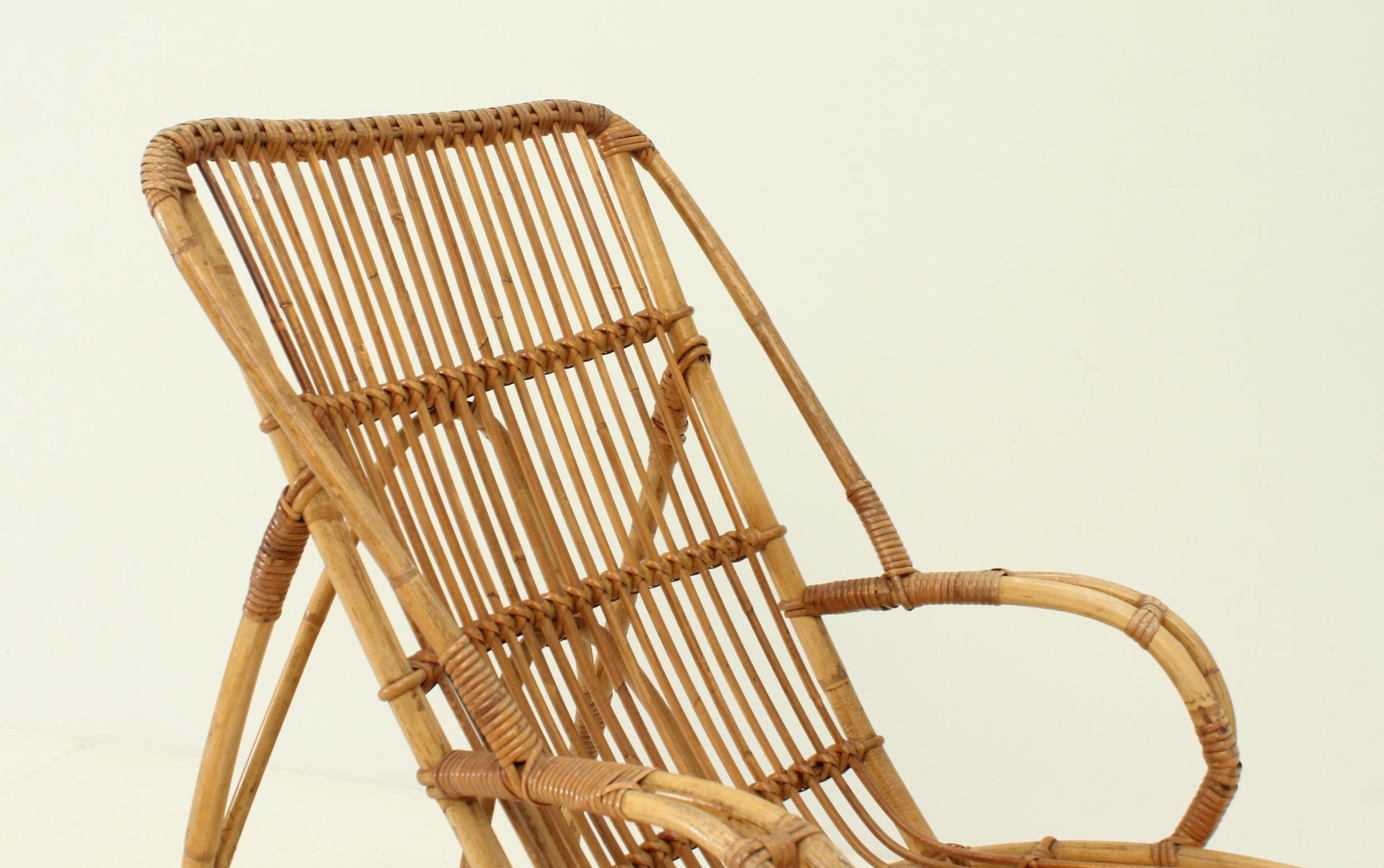 Rocking Chair aus Bambus, Spanien, 1960er Jahre im Zustand „Gut“ im Angebot in Barcelona, ES
