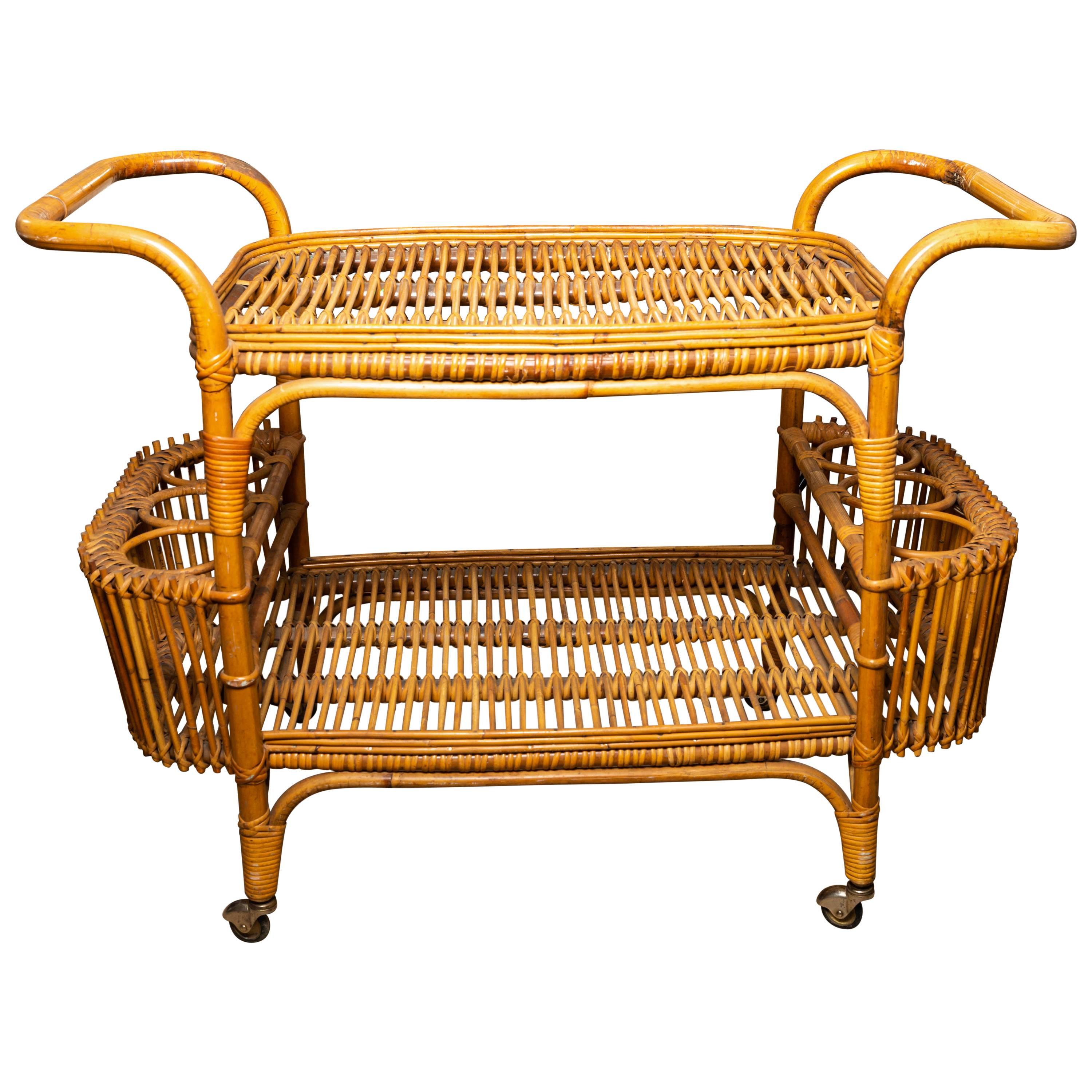 Bamboo Rolling Cart For Sale