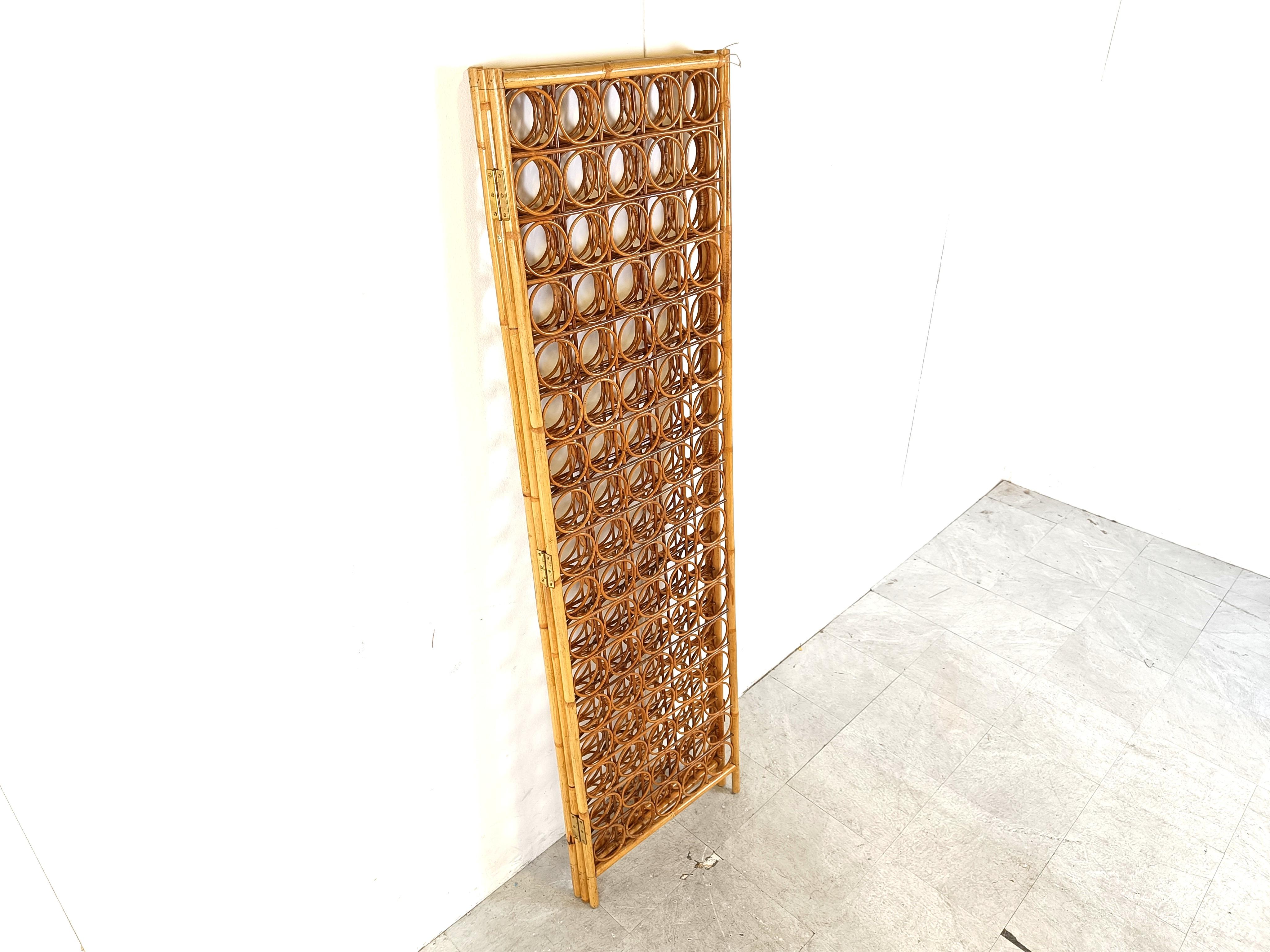 Thai Bamboo room divider or folding screen, 1970s For Sale