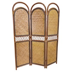 Vintage Bamboo Room Divider or Folding Screen, 1970s