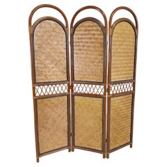 Retro Bamboo Room Divider or Folding Screen, 1970s