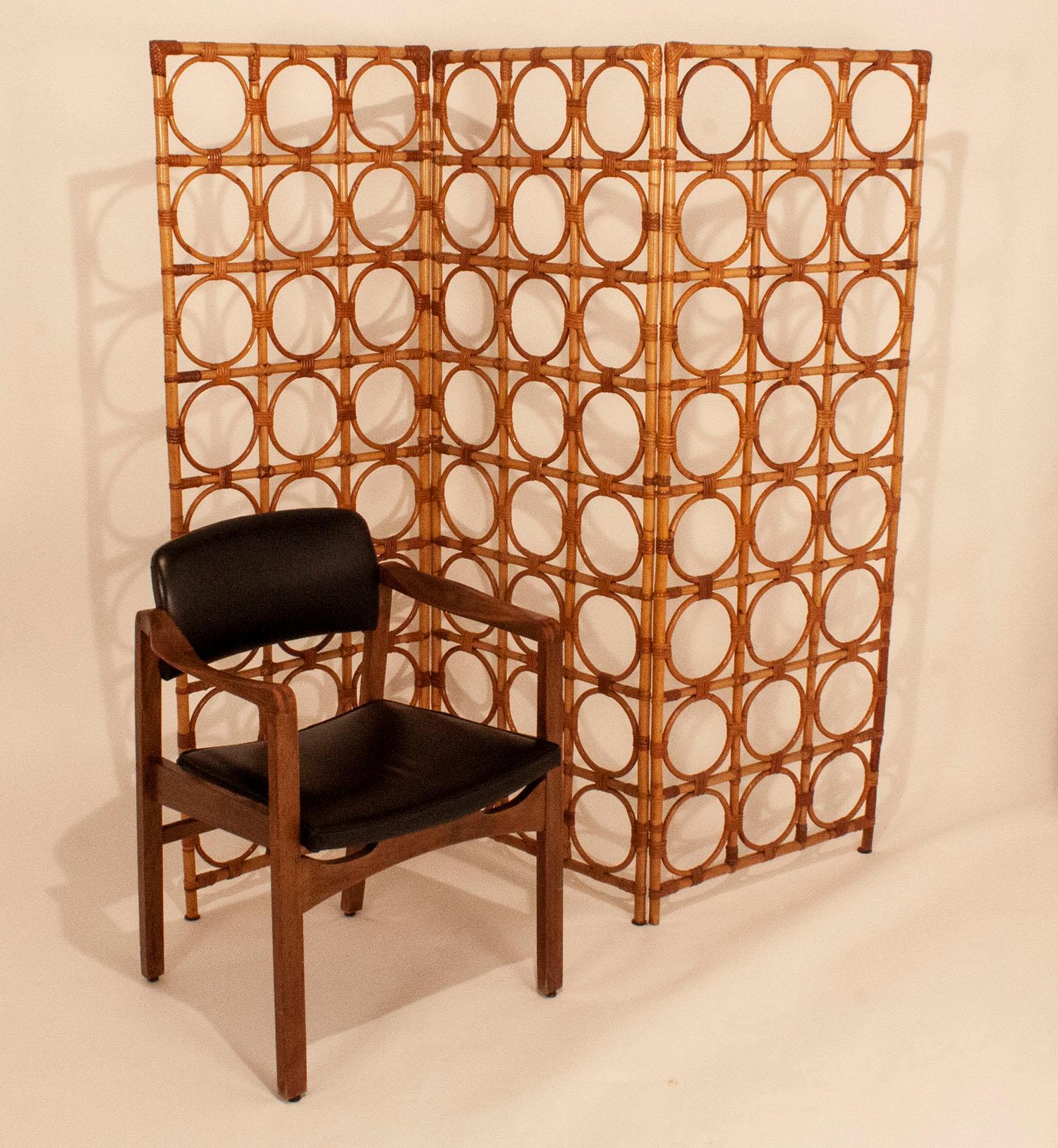 Bamboo Screen, Room Divider, natural color. Spain 1970s For Sale 2