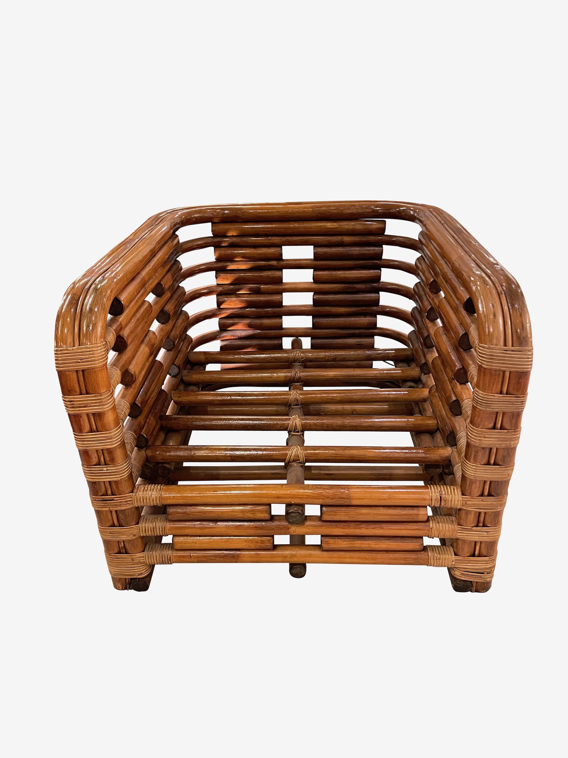 Rattan Set of Six Seating Set, France, 1950s For Sale 4