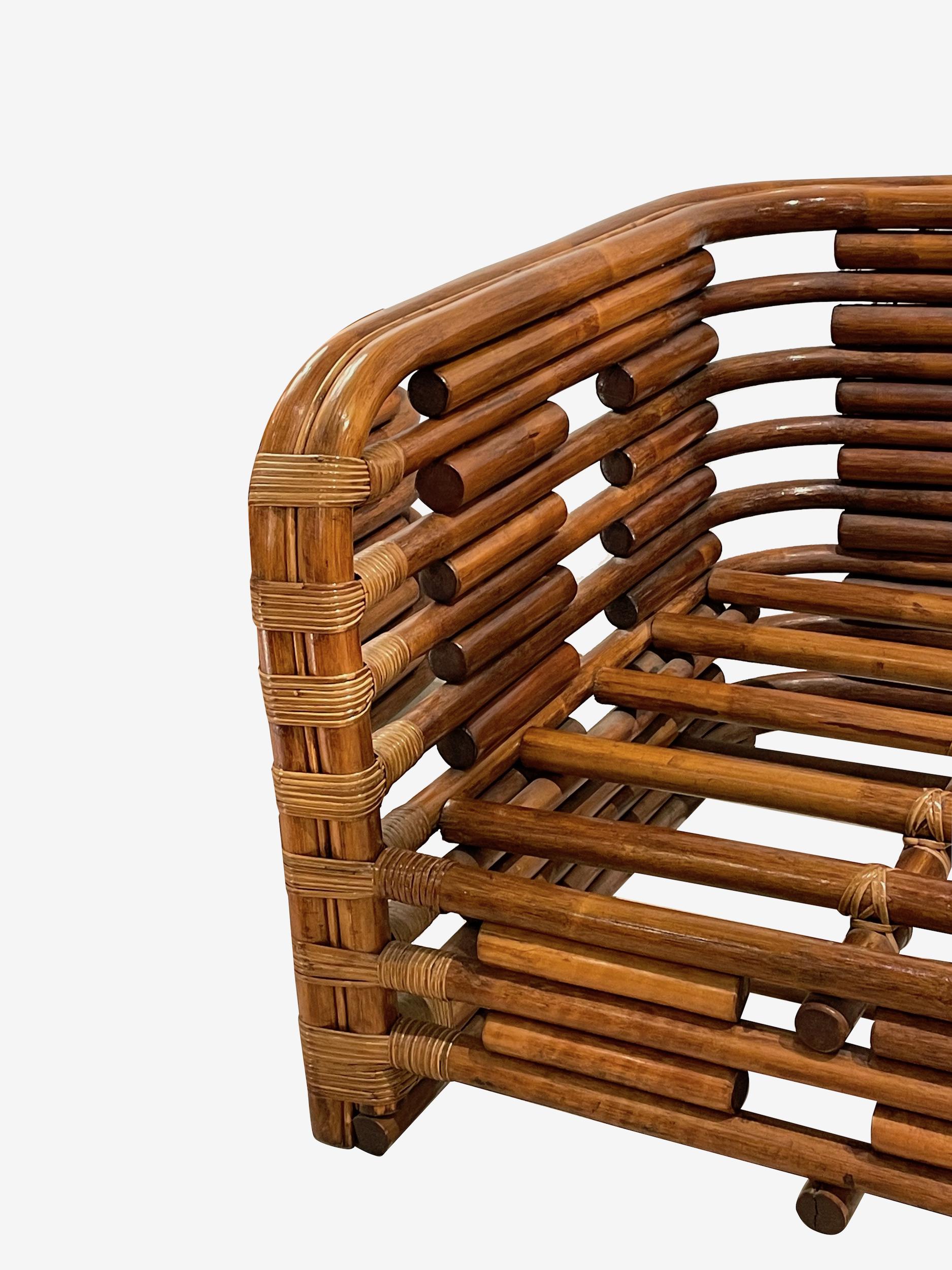 Rattan Set of Six Seating Set, France, 1950s In Good Condition For Sale In New York, NY
