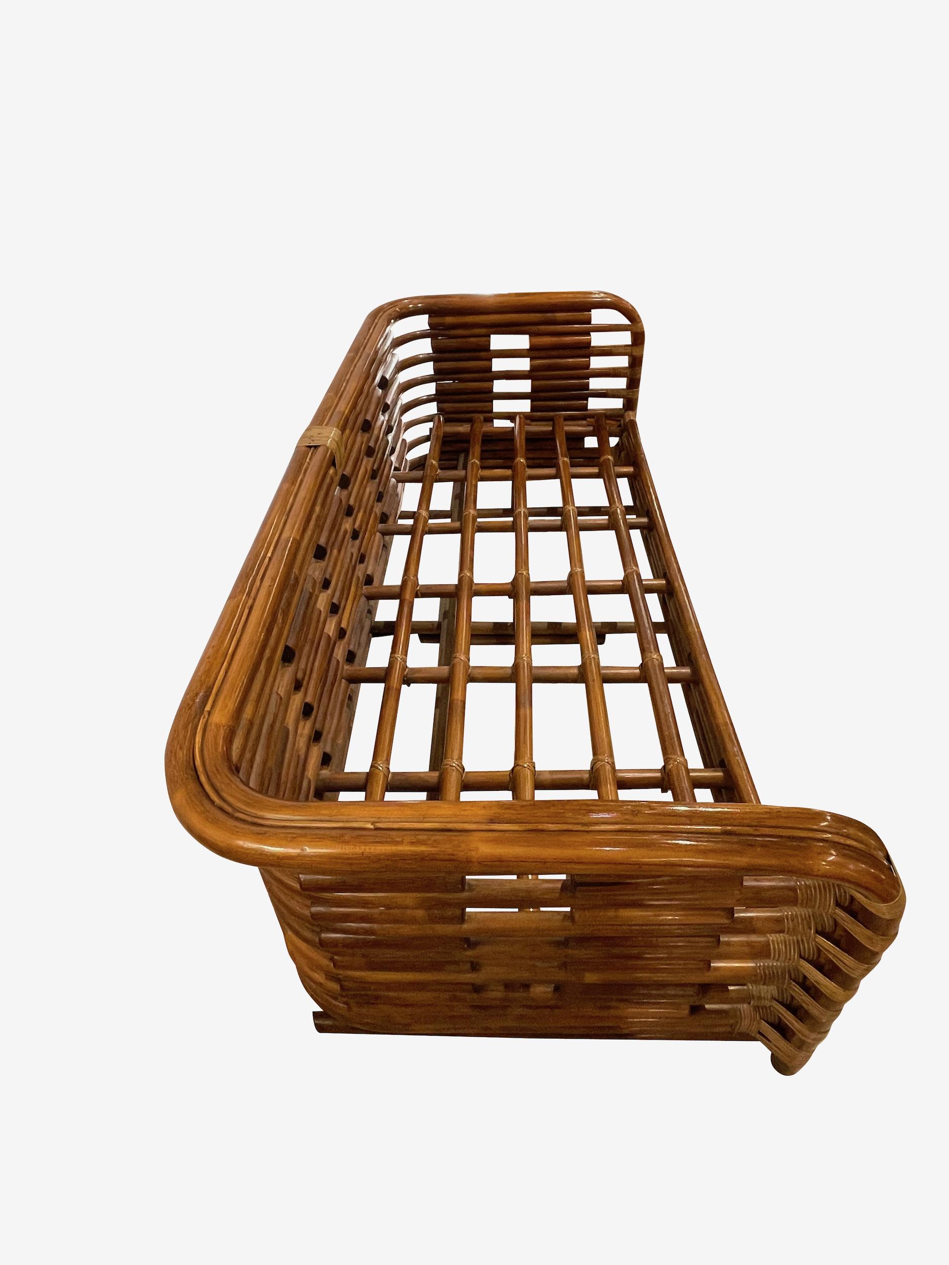 Mid-20th Century Rattan Set of Six Seating Set, France, 1950s For Sale