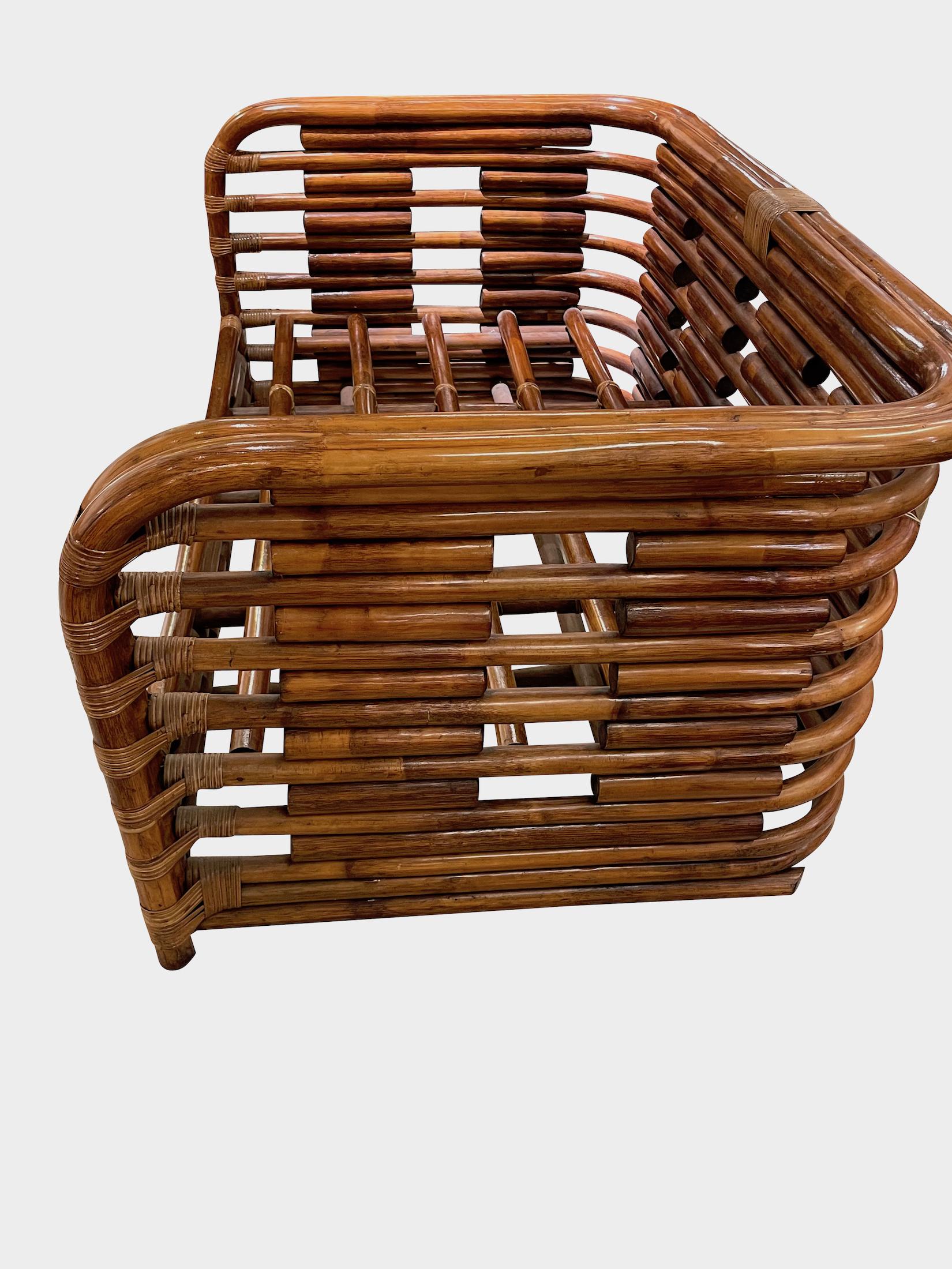 Rattan Set of Six Seating Set, France, 1950s For Sale 1