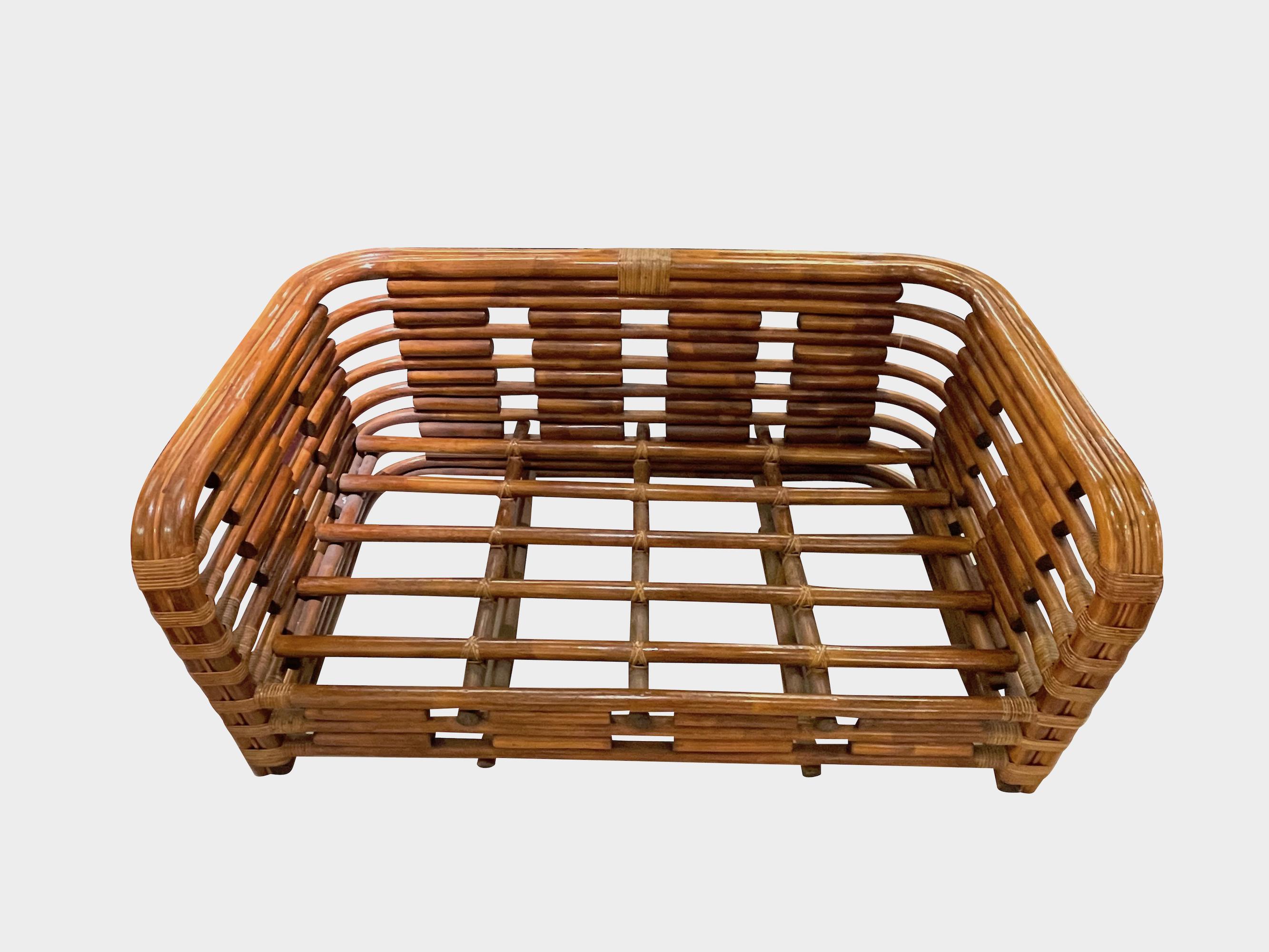 Rattan Set of Six Seating Set, France, 1950s For Sale 2