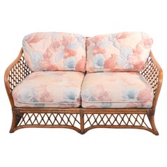 Canapé Bamboo Settee Loveseat avec enveloppe en cuir