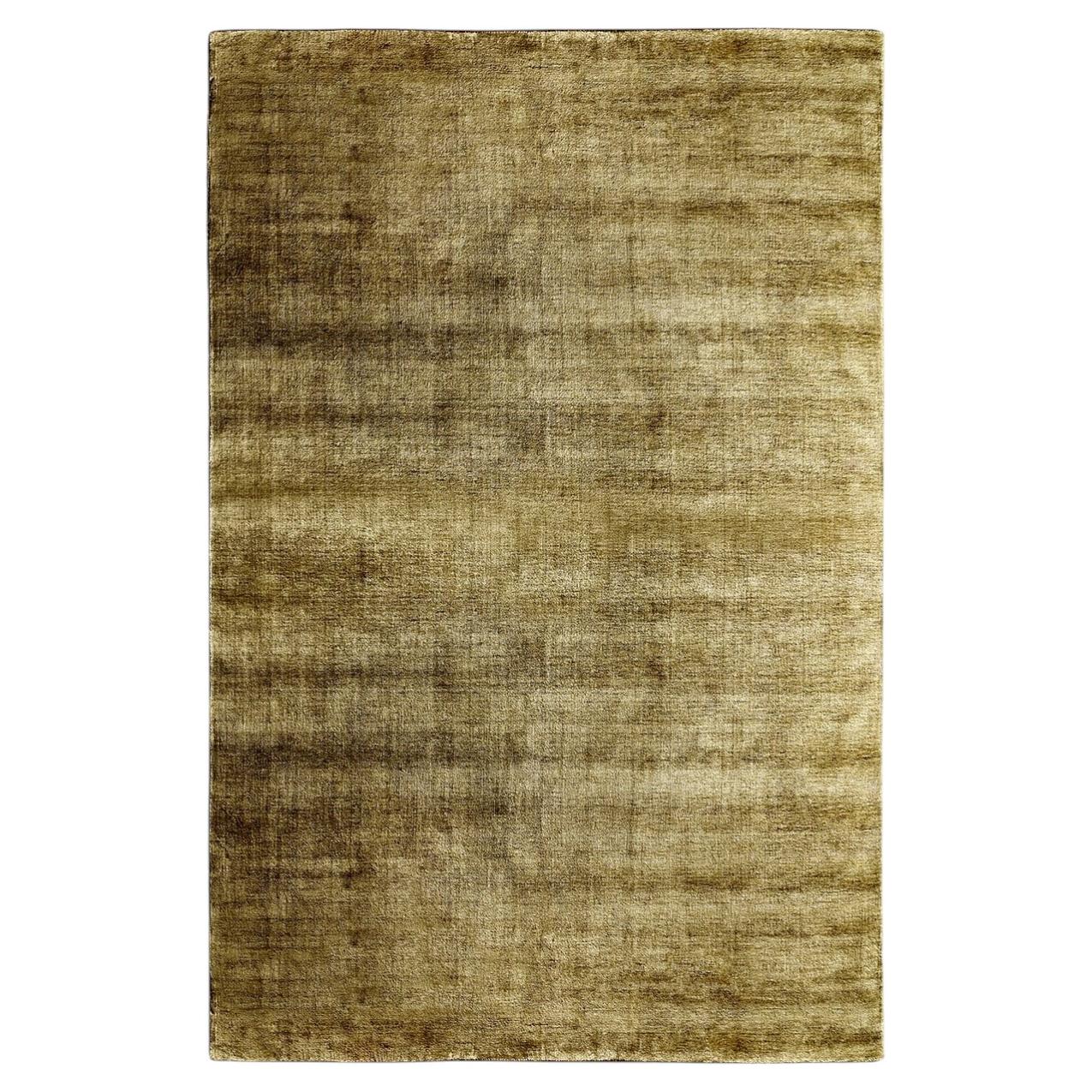 Alfombra rectangular de seda «Golden Bamboo» con motivos de bambú en venta