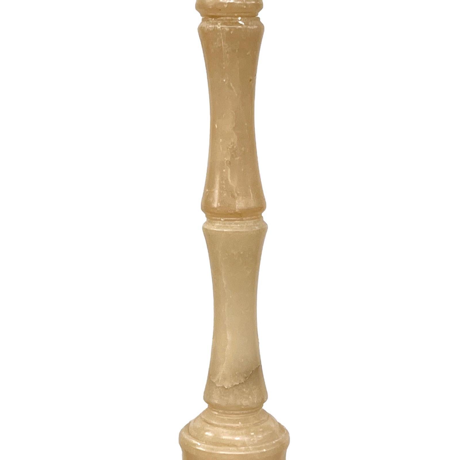 Mid-20th Century Bamboo Shaped Alabaster Lamp For Sale