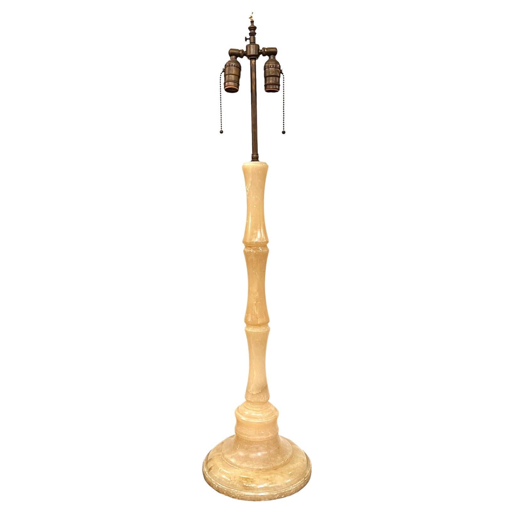 Bamboo Shaped Alabaster Lamp For Sale