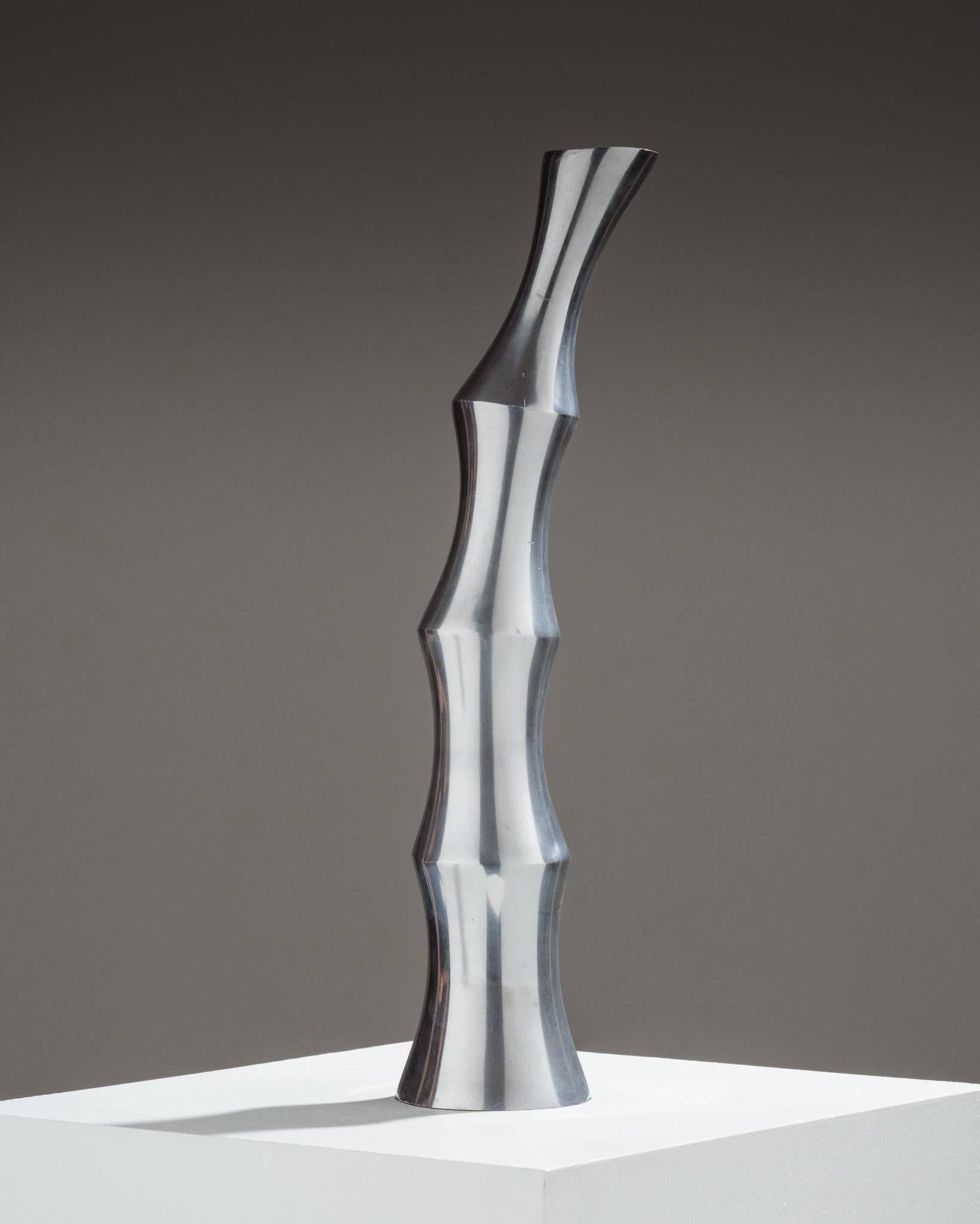 Vaso in metallo a forma di bambù, anni '70 In condizioni buone in vendita a PARIS, FR