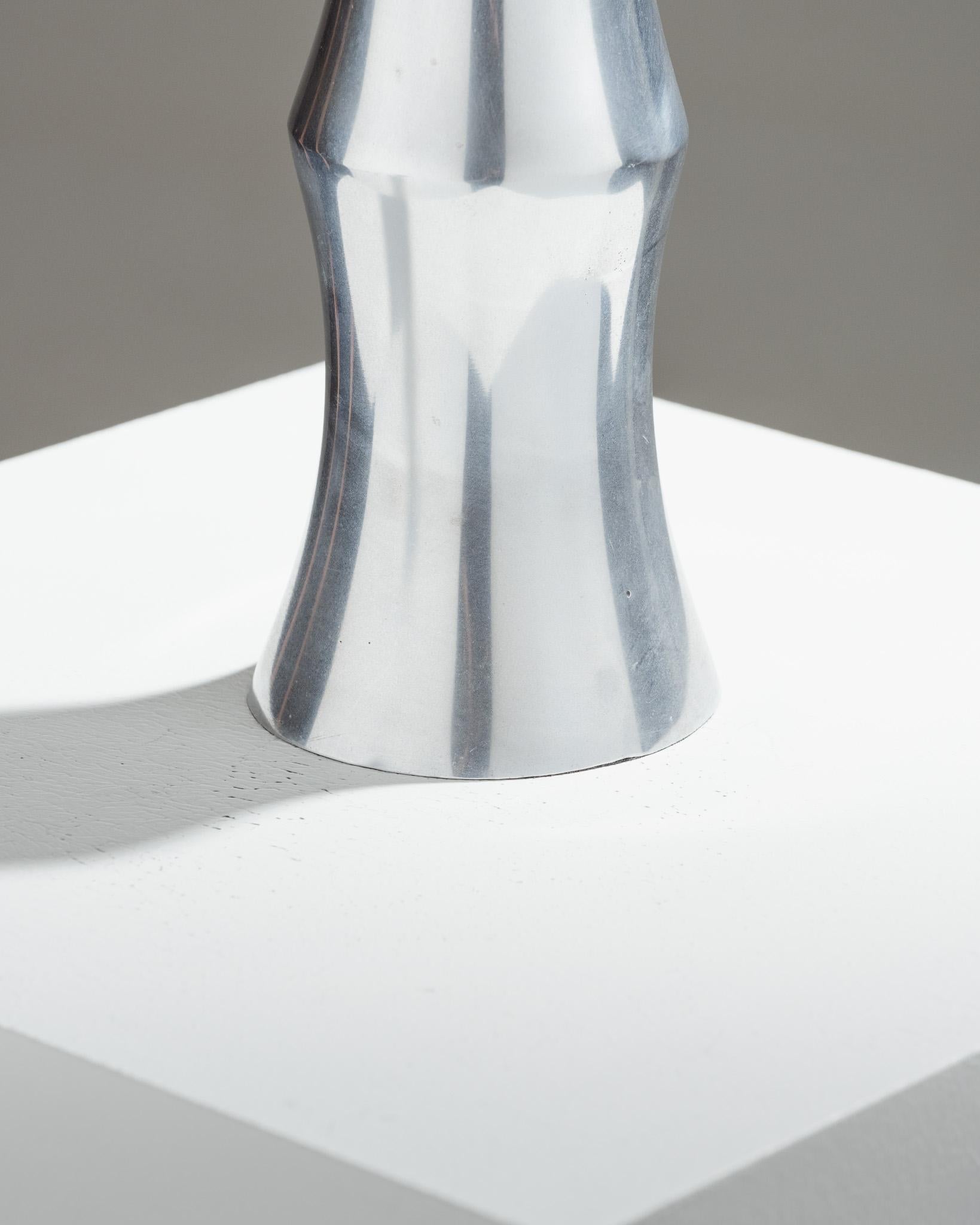 Vaso in metallo a forma di bambù, anni '70 in vendita 1