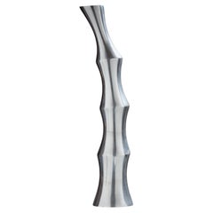 Bamboo-shaped metal vase, 1970s